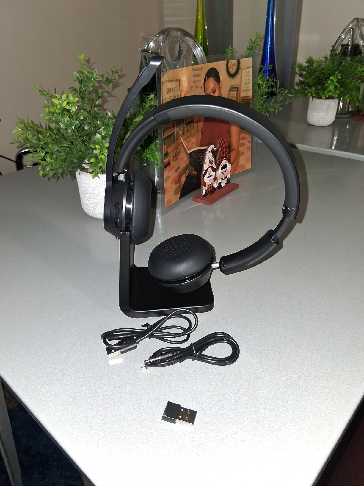 Wireless Headset with Mic for Work, Bluetooth Headset with Noise Cancelling, USB Dongle for PC/Computer/Laptop customer photo 1