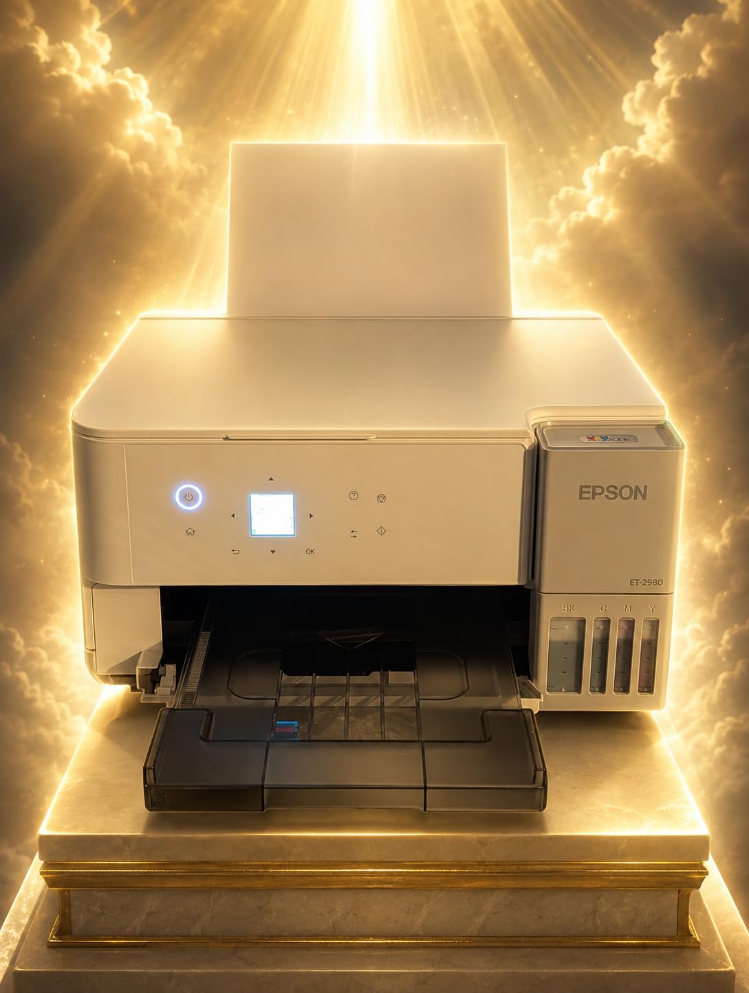 Epson EcoTank ET-2980 Wireless All-in-One Color Supertank Printer with up to 3 Years of Ink, Refillable Tanks, Perfect for Home, 15 PPM, 1.44
