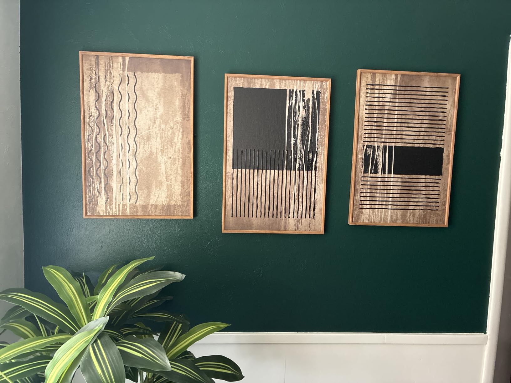 CHDITB Sage Green Framed Canvas Wall Art, Neutral Botanical Line Decor customer photo 1