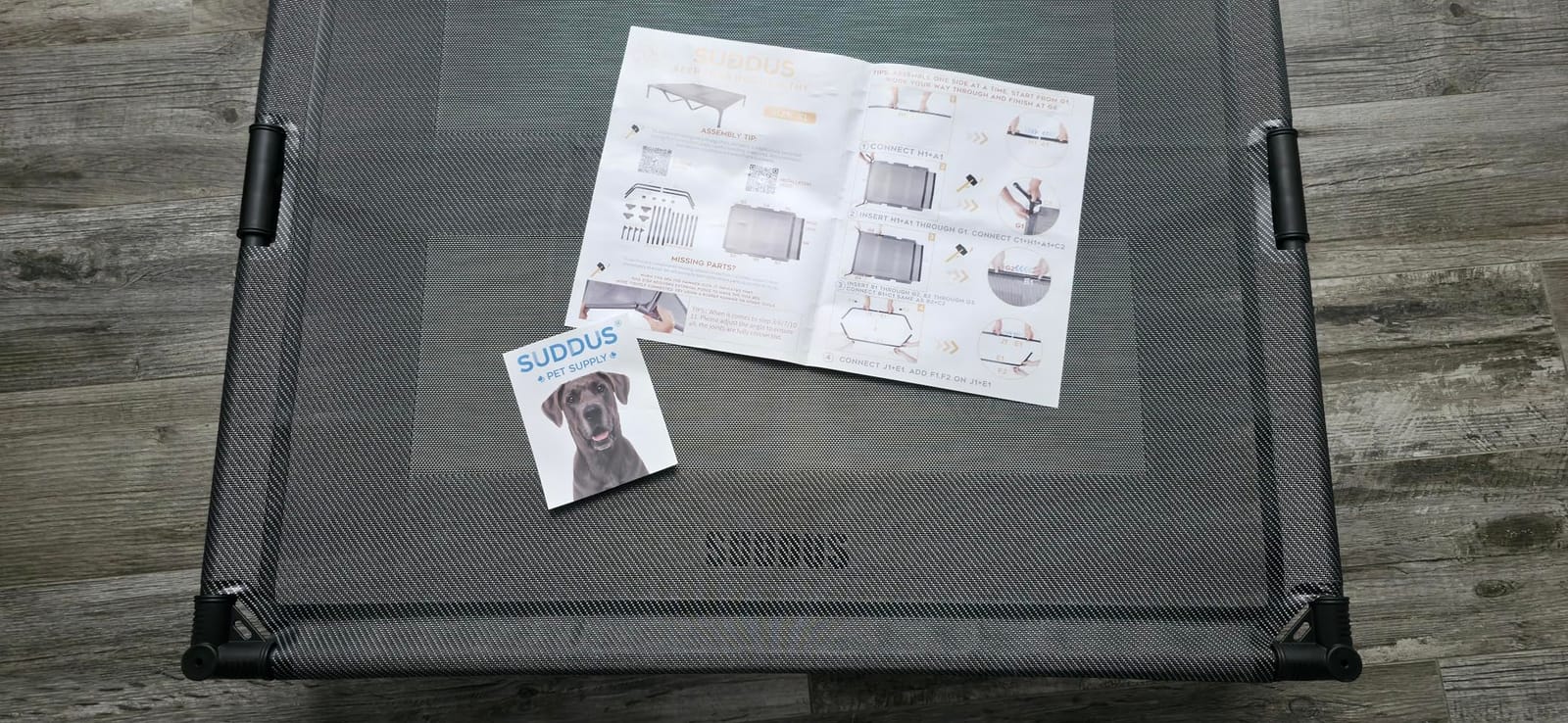 suddus Elevated Dog Bed Waterproof Outdoor, Portable Raised Dog Bed, Dog Bed Off the Floor, Chew-Proof Dog Bed Easy Clean Indoor or Outdoor Use,XX-Large, 56 * 37.5 * 9in, Grey customer photo 1