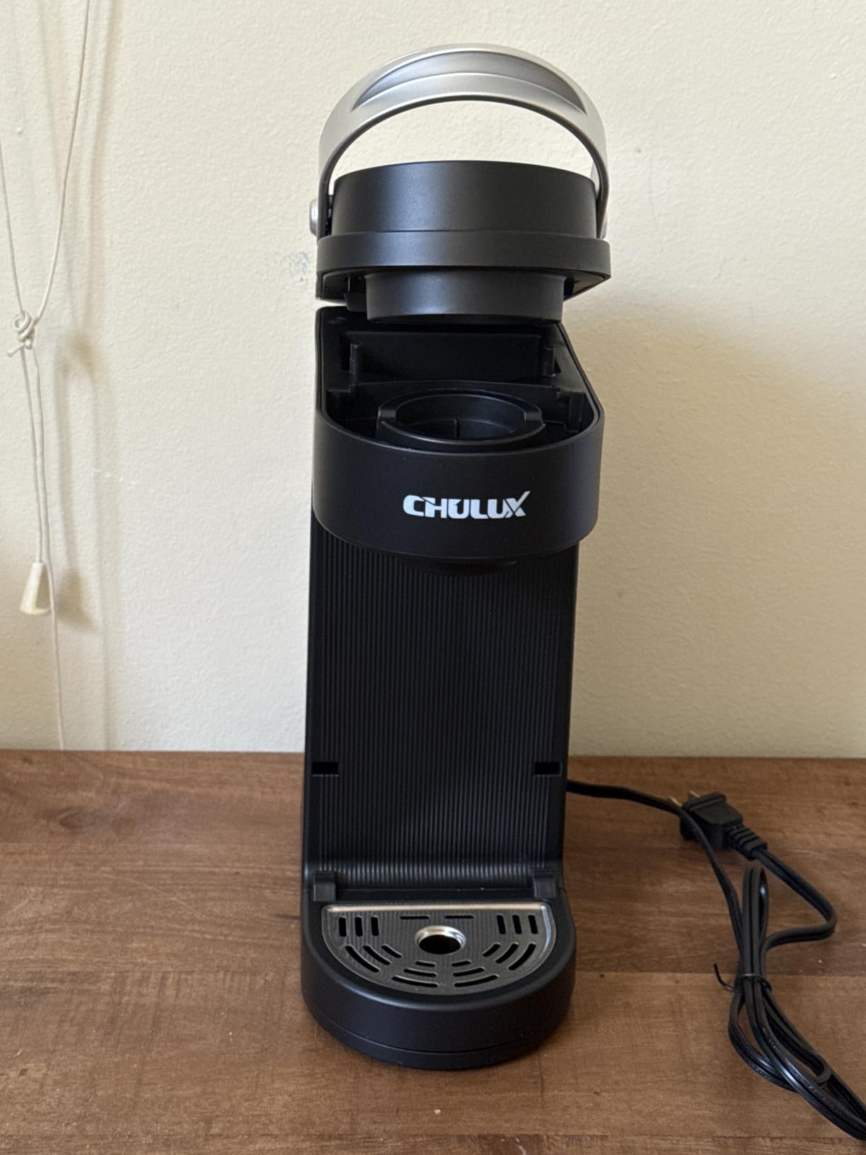 CHULUX Slim Single Serve Coffee Maker for K Cup, Fast Brewing, Matte Black | Rapid-Heating Boiler Tech, 4-Hole Needle for Richer Flavor, Adjustable Drip Tray for 7.3