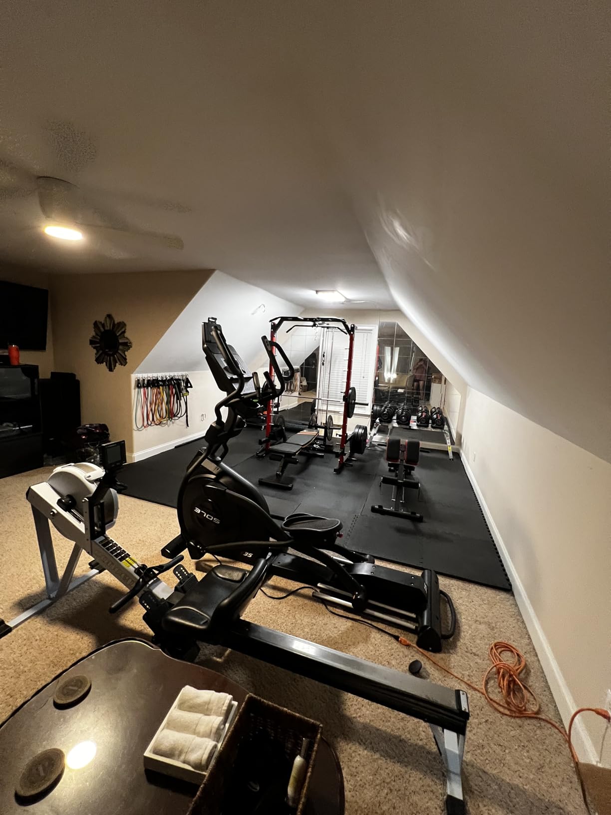 JELENS SR01 Smith Machine, 2000LBS Multi-Function Power Cage with LAT Pulldown System, All-in-One Home Gym Squat Rack with Smith Bar and Training Attachments for Full Body Workouts customer photo 1
