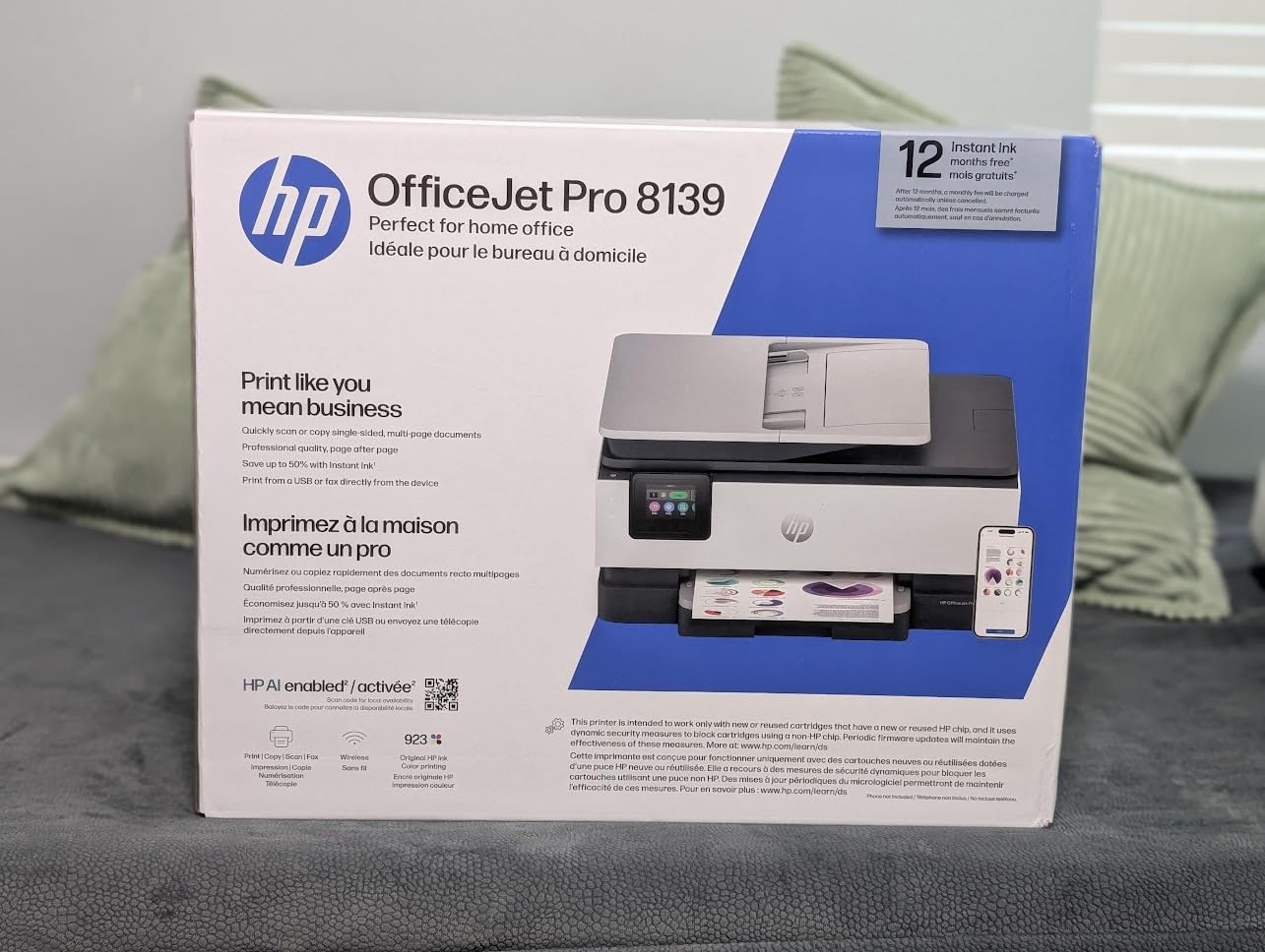 HP OfficeJet Pro 8139 Wireless All-in-One Color Inkjet Printer, Print, Scan, Copy, Fax, ADF, Duplex Printing Best-for-Home-Office, 1 Year Trial of Instant Ink Included, AI-Capable (C2VK3A) customer photo 2
