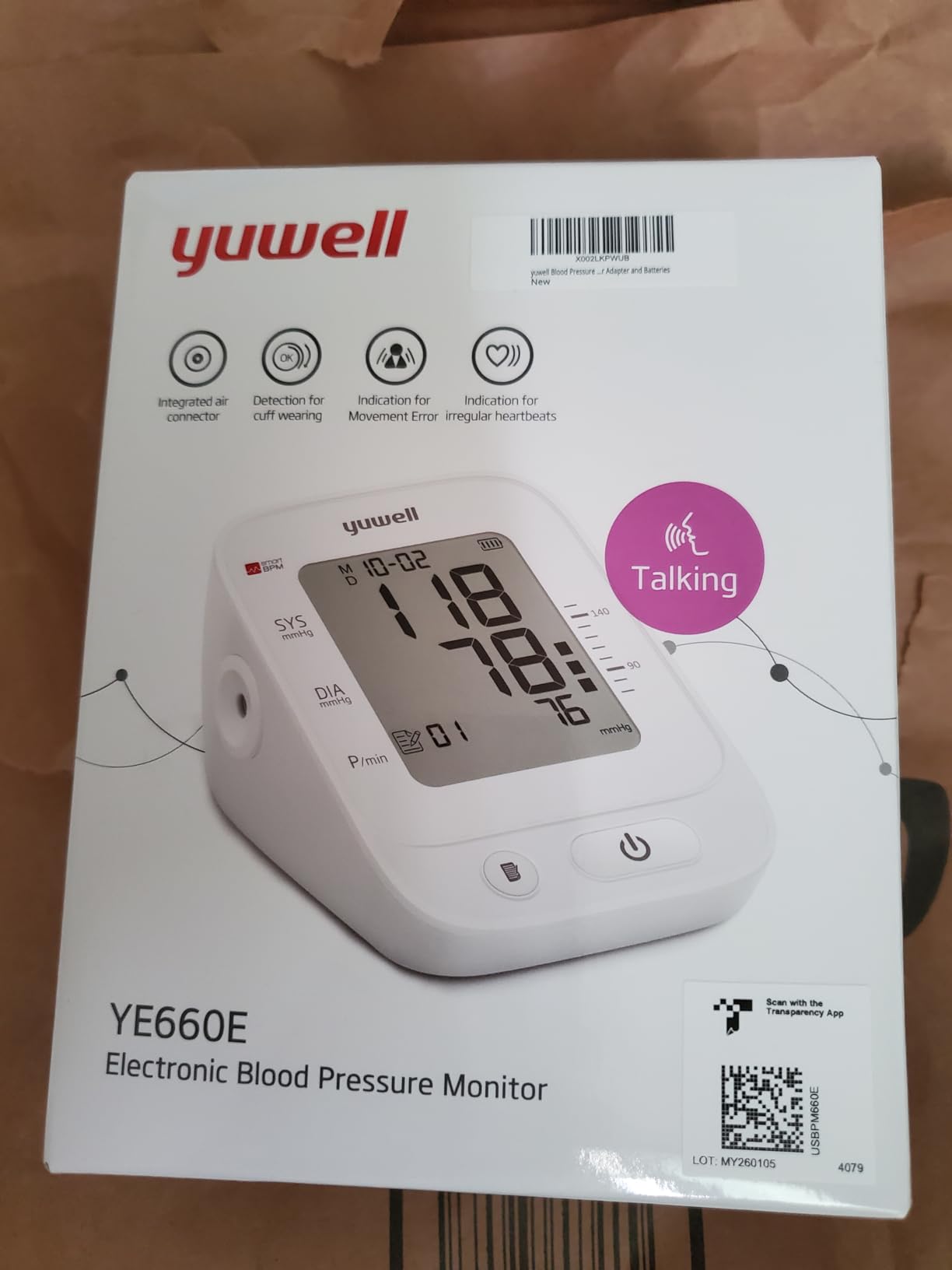 yuwell Blood Pressure Monitor, Large Upper Arm Blood Pressure Cuff, Digital Blood Pressure Machine for Home Use, Large Backlit Screen Display, Stores 199 Readings, Voice Broadcasting with Batteries customer photo 2