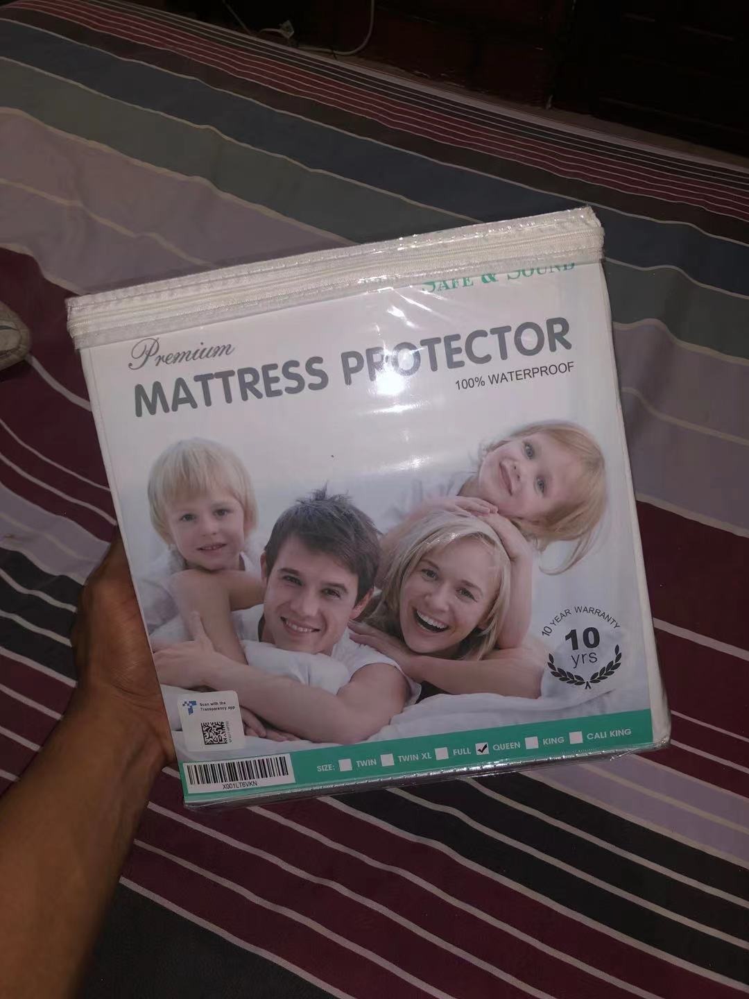 Safe and Sound Mattress Protector, Premium 100% Waterproof Mattress Cover, Noiseless Breathable Soft, Fitted Deep Pocket 8-21'' Bed Cover Gray Queen customer photo 1