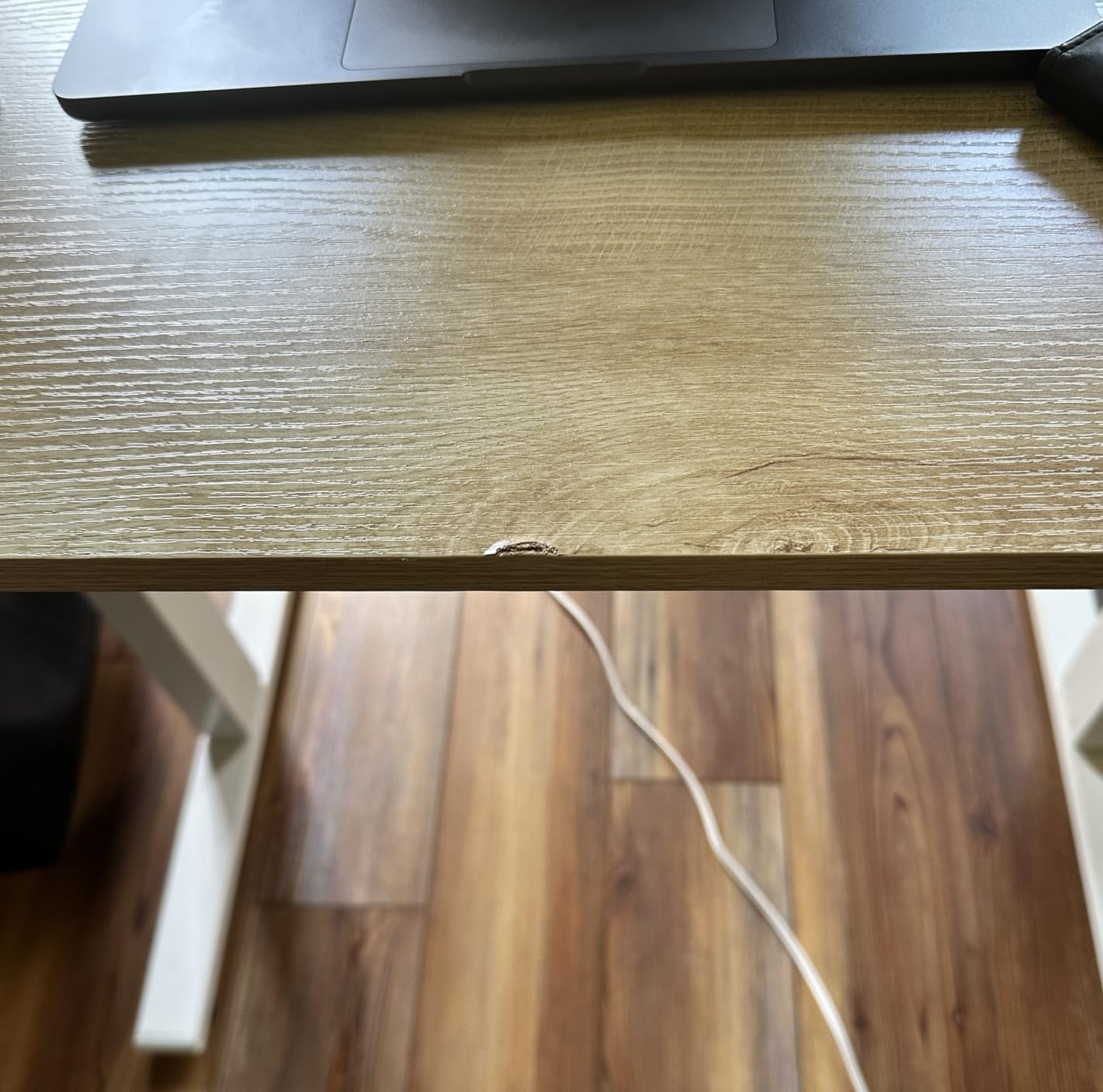 Cubiker Standing Desk, 55x24 Inches Sit Stand Home Office Desk, Electric Stand up Desk, Adjustable Desk with Splice Board, Black Frame/Rustic Brown Top customer photo 1