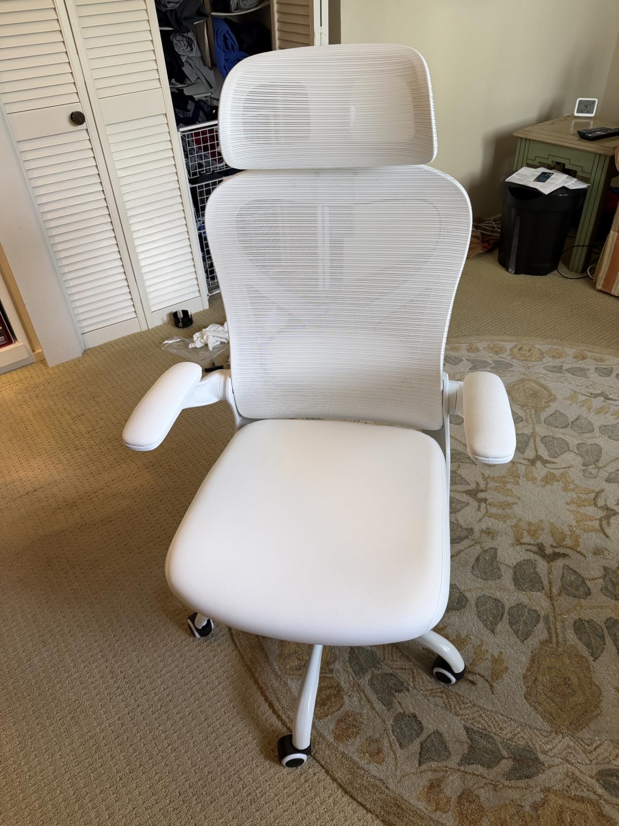 Home Office Desk Chairs, Ergonomic Office Chair with Lumbar Support & 3D Headrest, Computer Desk Chair with Flip-up Armrests, Perfect for Office or Study, Black/Silver customer photo 1