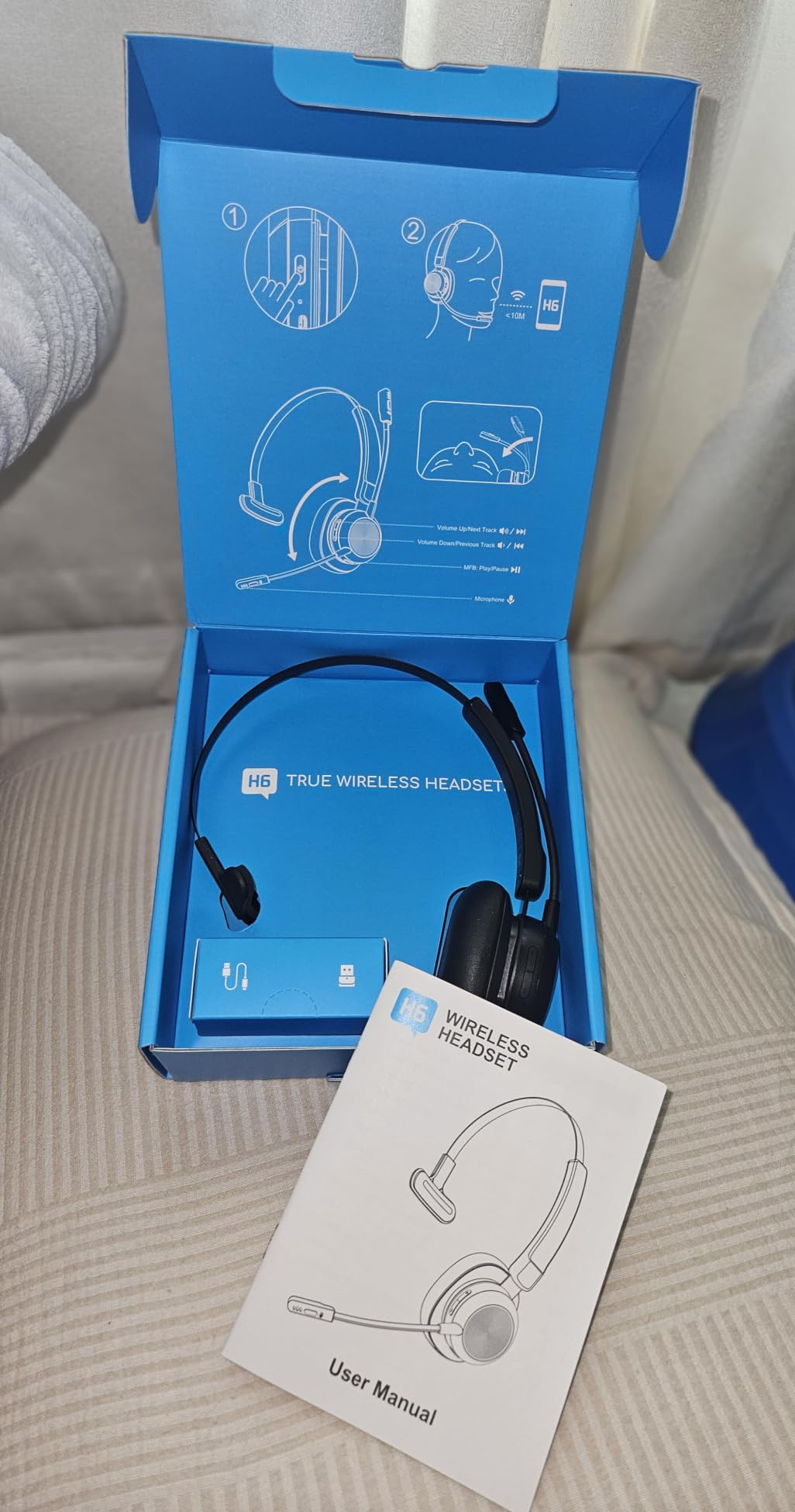 Trucker Bluetooth Headset, Wireless Headset with Microphone customer photo 2