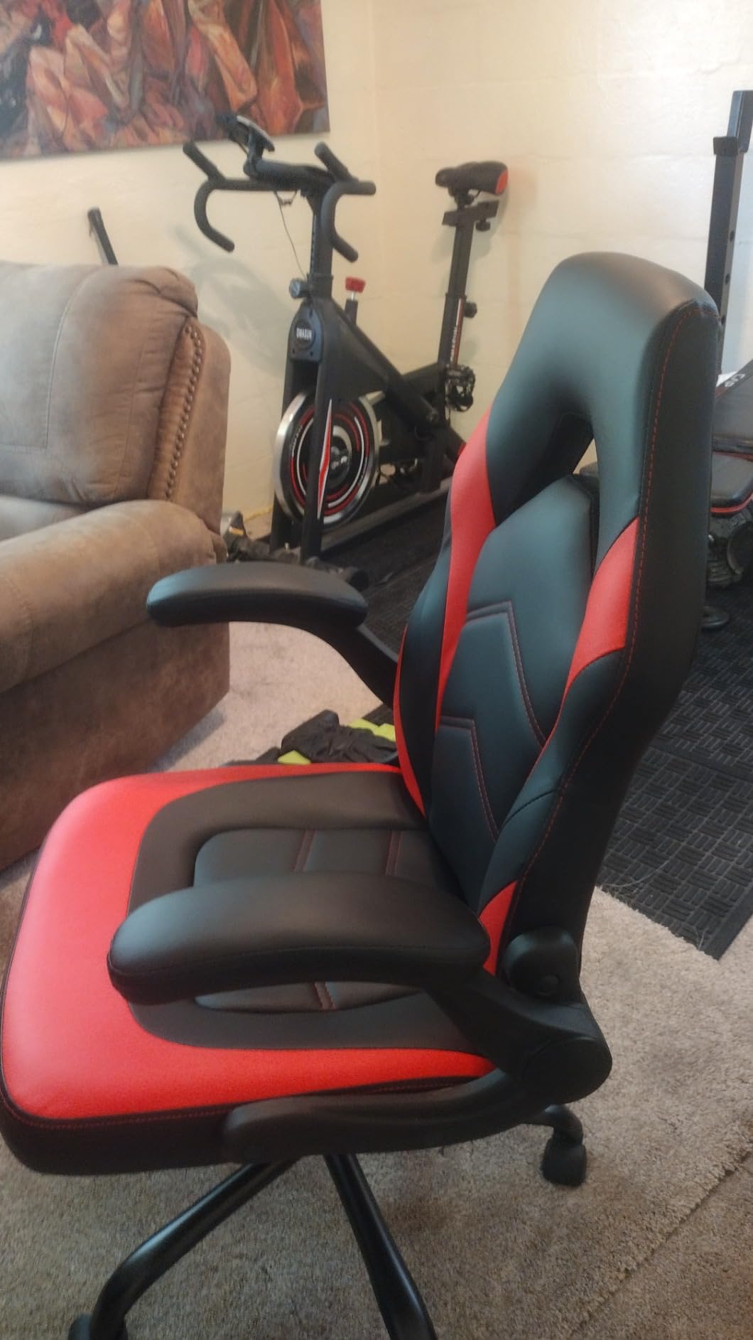 DUMOS Ergonomic Home Office Desk Chair, Executive Chair, PU Leather | Big Tall High Back, Lumbar Support, Reclining Height Adjustable, Computer Gaming, Footrest Swivel Wheels, Black customer photo 1