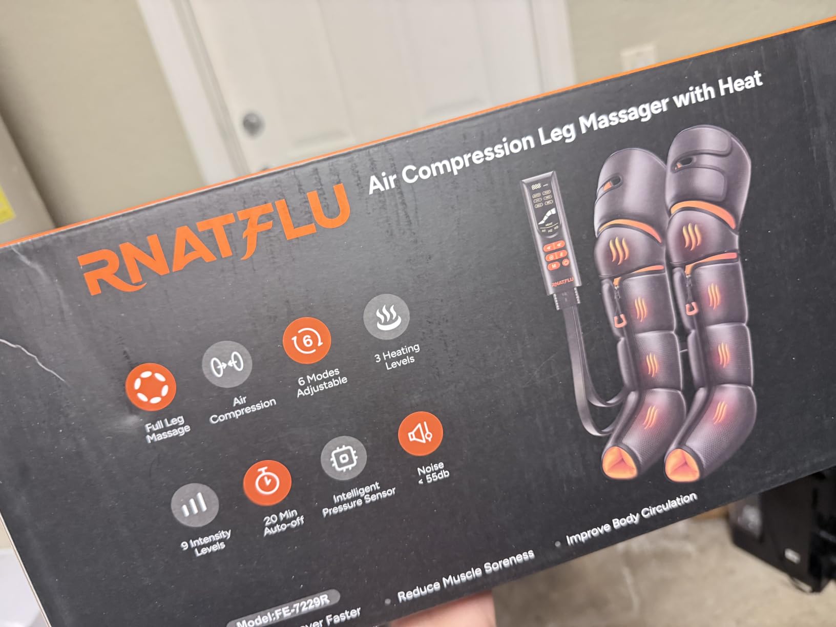 Leg Massager with Heat and Compression for Circulation, Standard | Sequential Air Compression Boots with Heated Knee, 9 Intensity, 6 Modes, 3 Heat, Foot Calf Thigh Massage, Pressure Sensor customer photo 1