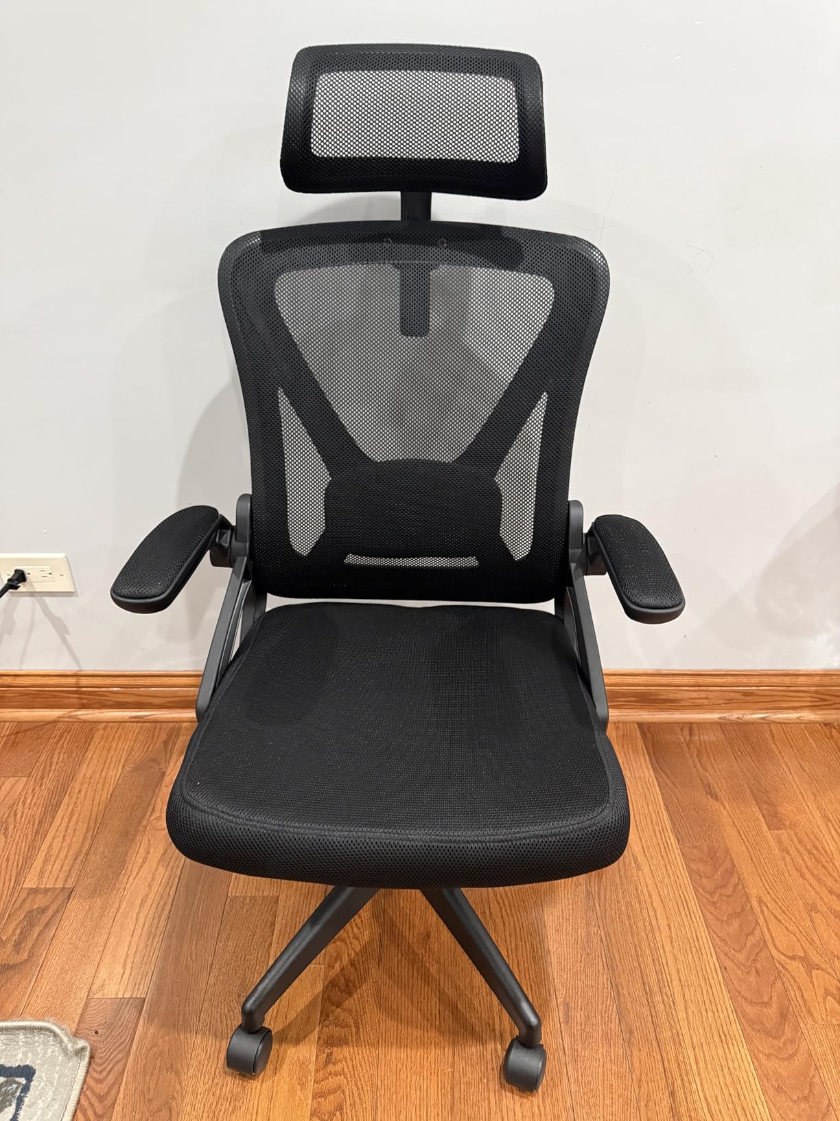 Mesh Office Chair with Adjustable Lumbar Support, Ergonomic High Back Desk Chair with Headrest, Swivel Rolling Computer Chair for Home Office (Black) customer photo 1