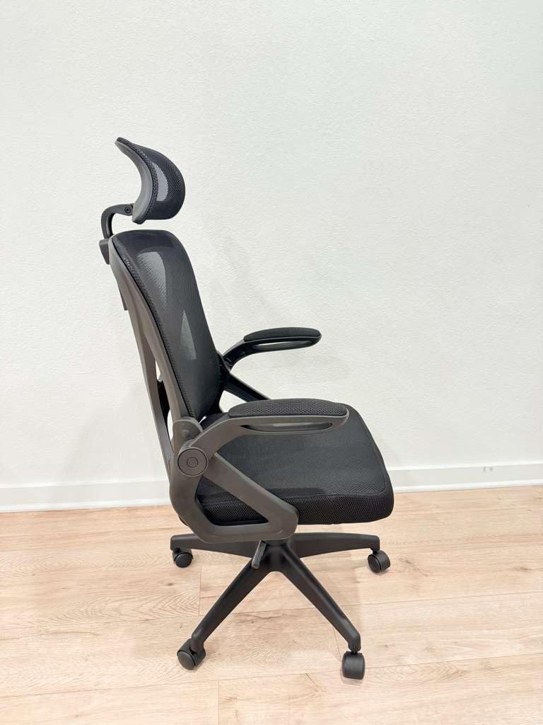 Mesh Office Chair with Adjustable Lumbar Support, Ergonomic High Back Desk Chair with Headrest, Swivel Rolling Computer Chair for Home Office (Black) customer photo 2