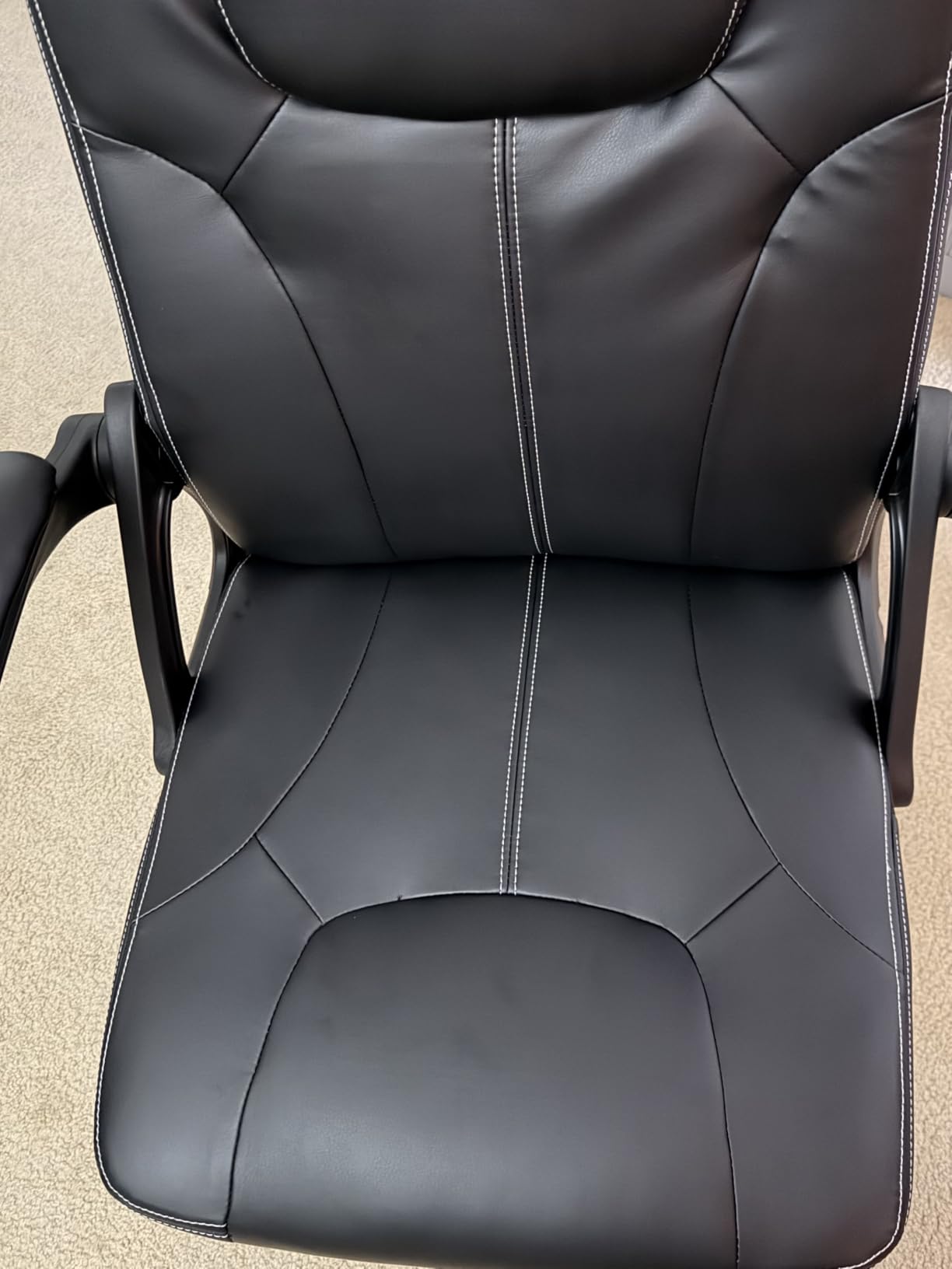 Fizzin Leather Office Chair, Computer Chair with Ergonomic Back Support | Executive Office Chair, PU Leather Desk Chair Small Gaming Chair with Wheels and Adjustable Armrests, for Short People (Black) customer photo 2