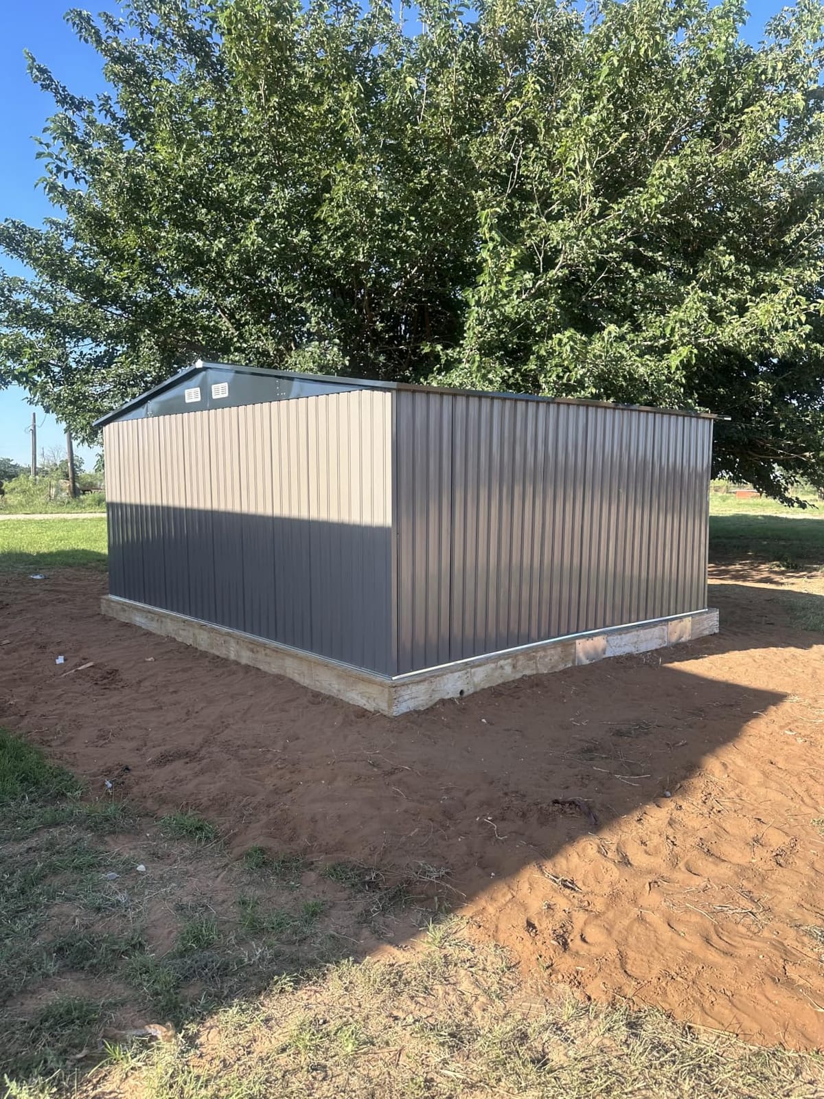Aoxun 12 x 10FT Outdoor Storage Shed with Double Hinged Large Door, Brown | Metal Sheds Outdoor Storage for Garden Utility Garden Shed with Lockable Door & Sloped Roof, Backyard, Patio and Backyard customer photo 2