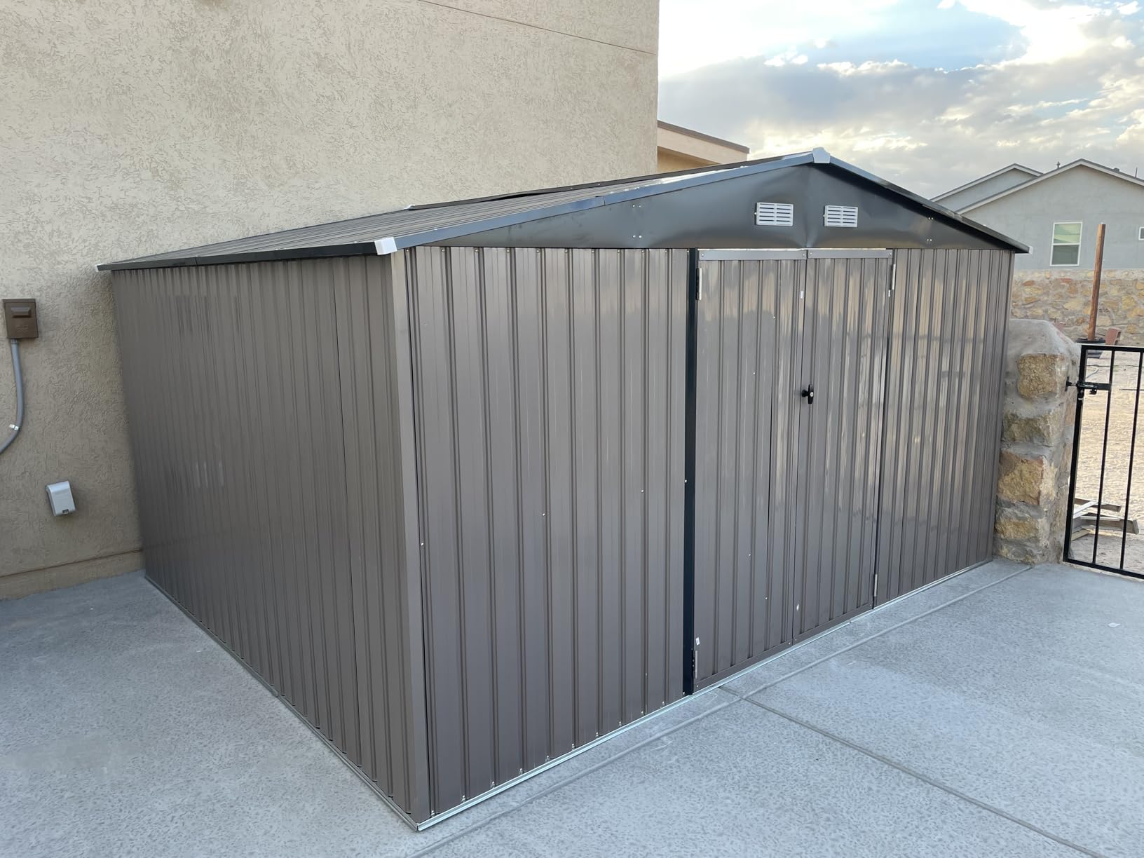 GVDV 8x6 FT Outdoor Storage Shed, Full Size Metal Utility Shed (No Floor) customer photo 2