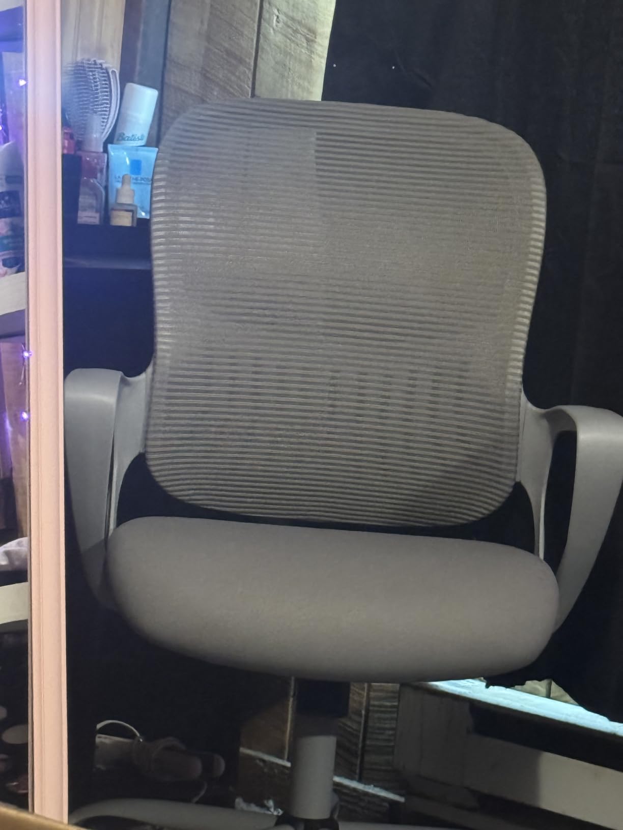 Sweetcrispy Home Office Managerial Executive Chair with Ergonomic Design | Mid-Back Mesh 360° Swivel, Comfortable Lumbar Support, Comfy Arms for Bedroom, Study, Student, Black customer photo 2