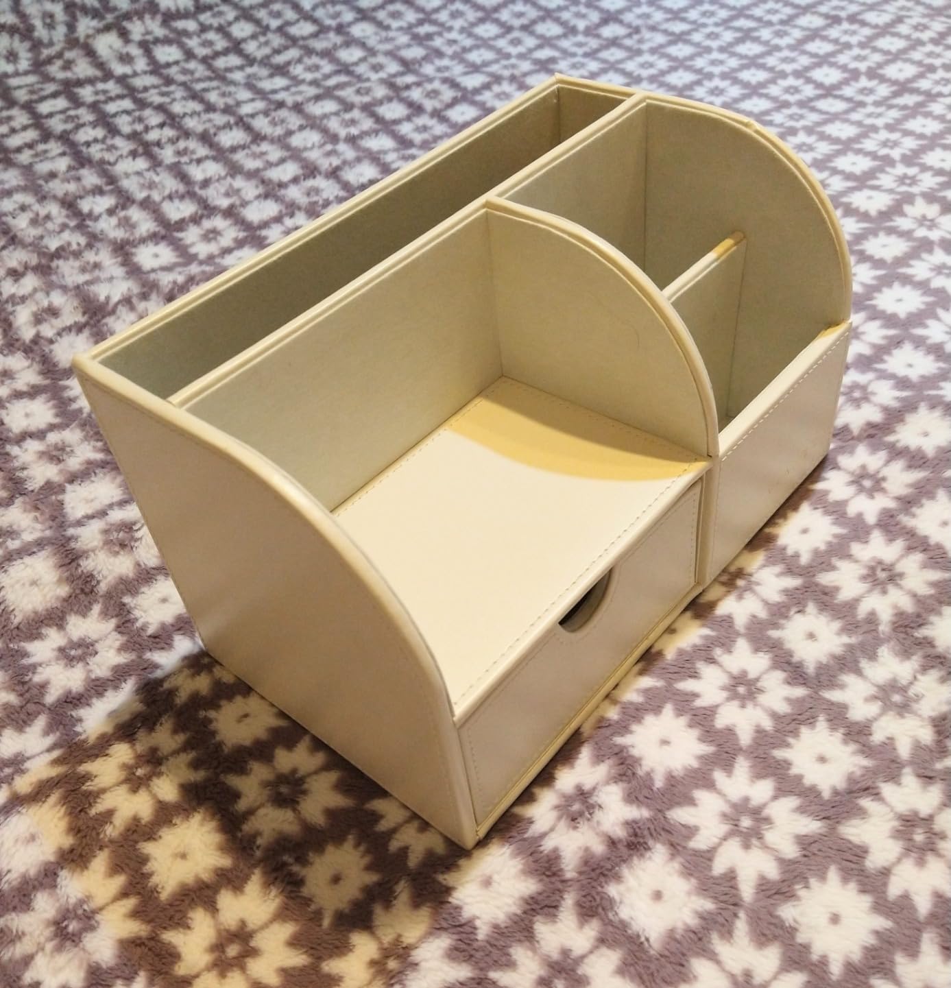 VLANDO 2 Pcs PU Leather Desk Caddy Set with Drawer,Pen Holder customer photo 1