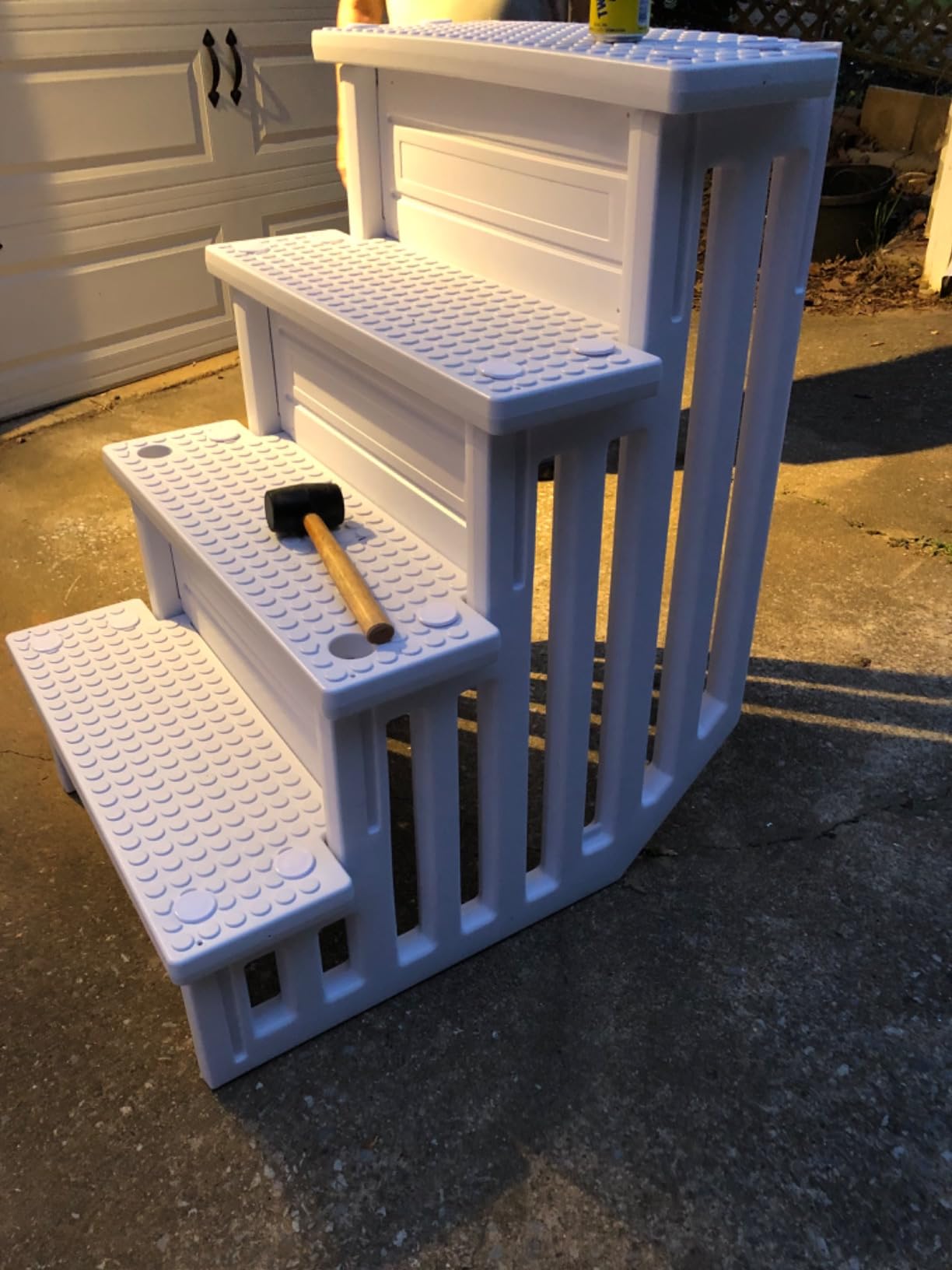 XtremepowerUS Above Ground Swimming Pool Ladder and 4-Step System with Handrails, Heavy-Duty Entry Ladder for Deck to Pool Access, Safety Step Design customer photo 1