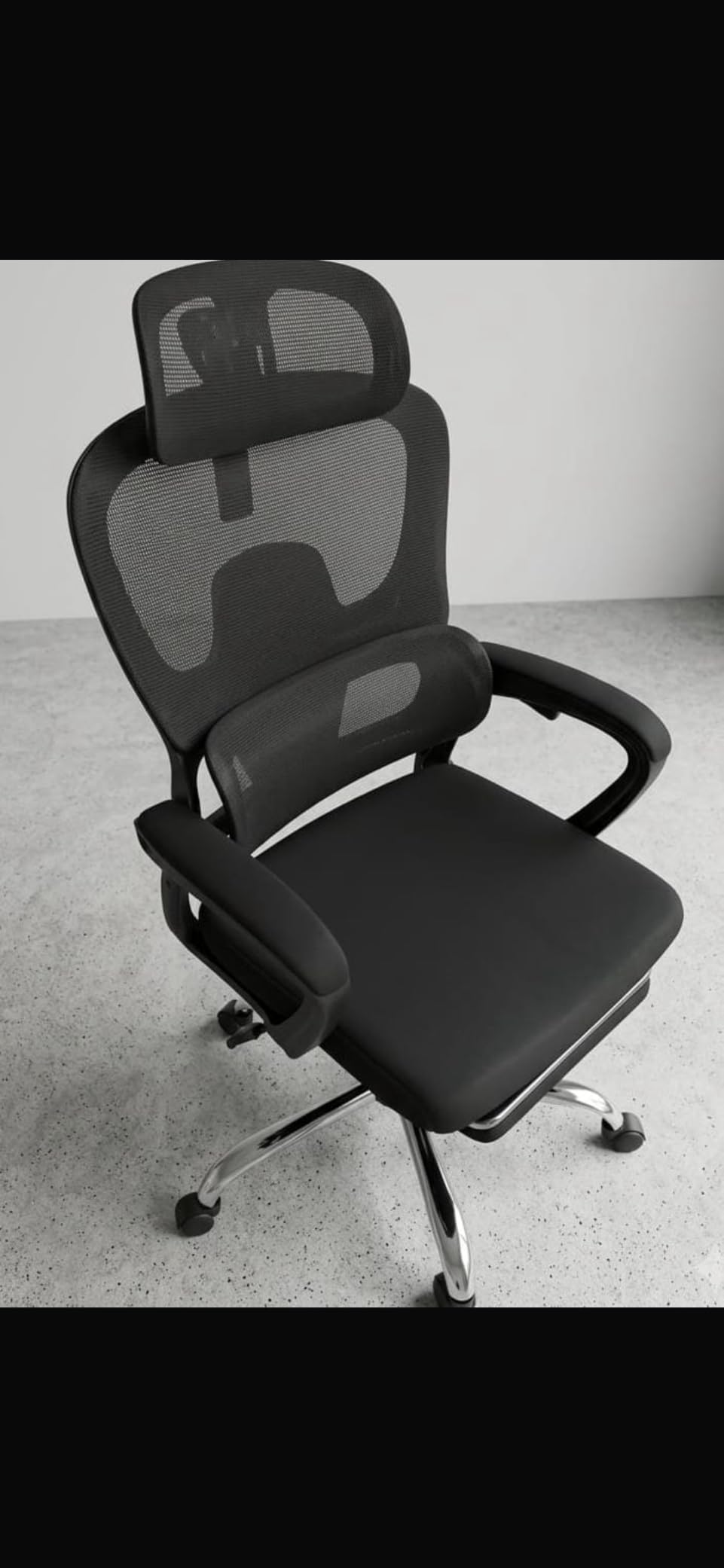 Ergonomic Office Chair with Footrest, 90-145° Reclining Mesh Desk Chair | Adjustable Lumbar Support & Headrest, High Back Mesh Computer Chair for Home Office/Gaming, 350lbs Capacity customer photo 1
