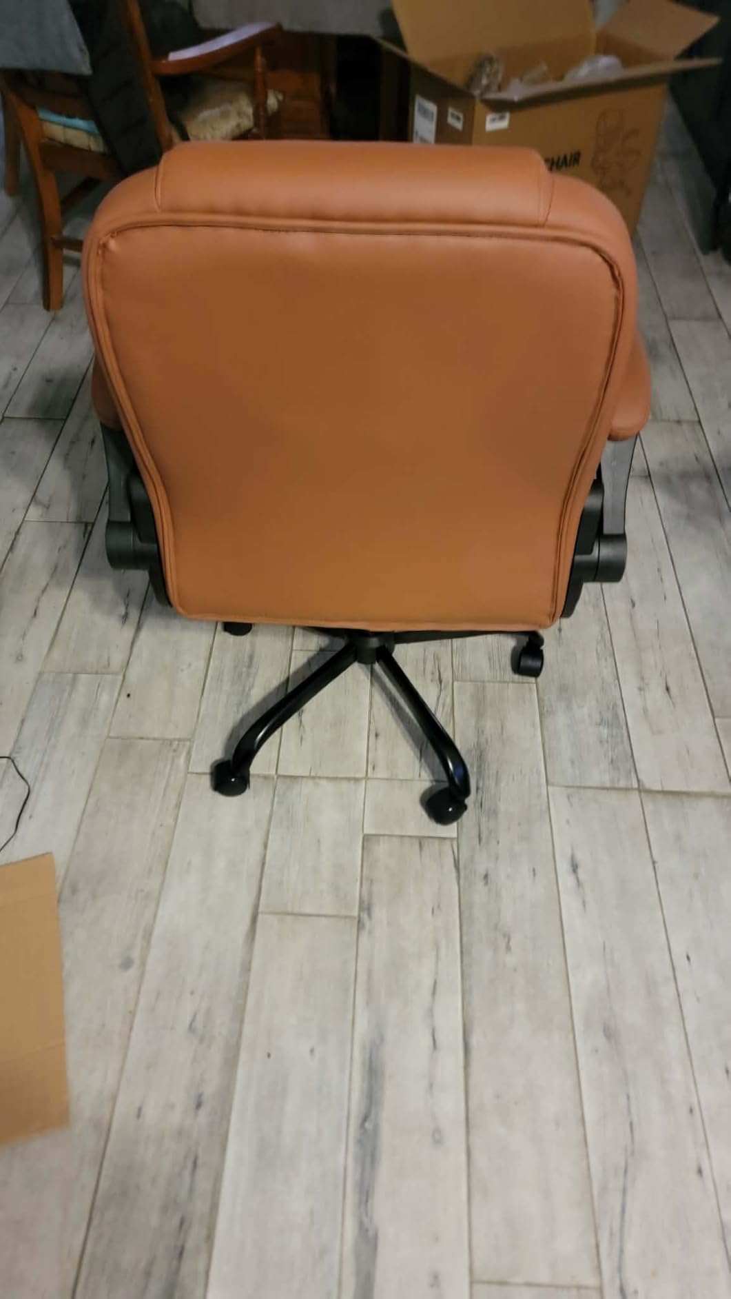 Fizzin PU Leather Office Chair Ergonomic Lumbar Support Short People, Black customer photo 1
