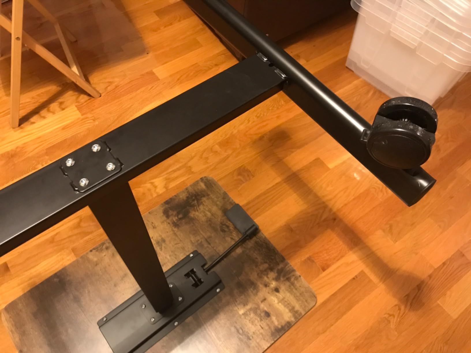 DUMOS Mobile Rolling Desk with Wheels Adjustable Height | Small Standing Desks Portable Laptop PC Table, Computer Workstation for Home Office Small Space, Modern Brown customer photo 2