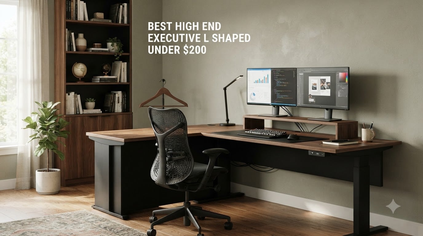 best high end executive l shaped desks under $200