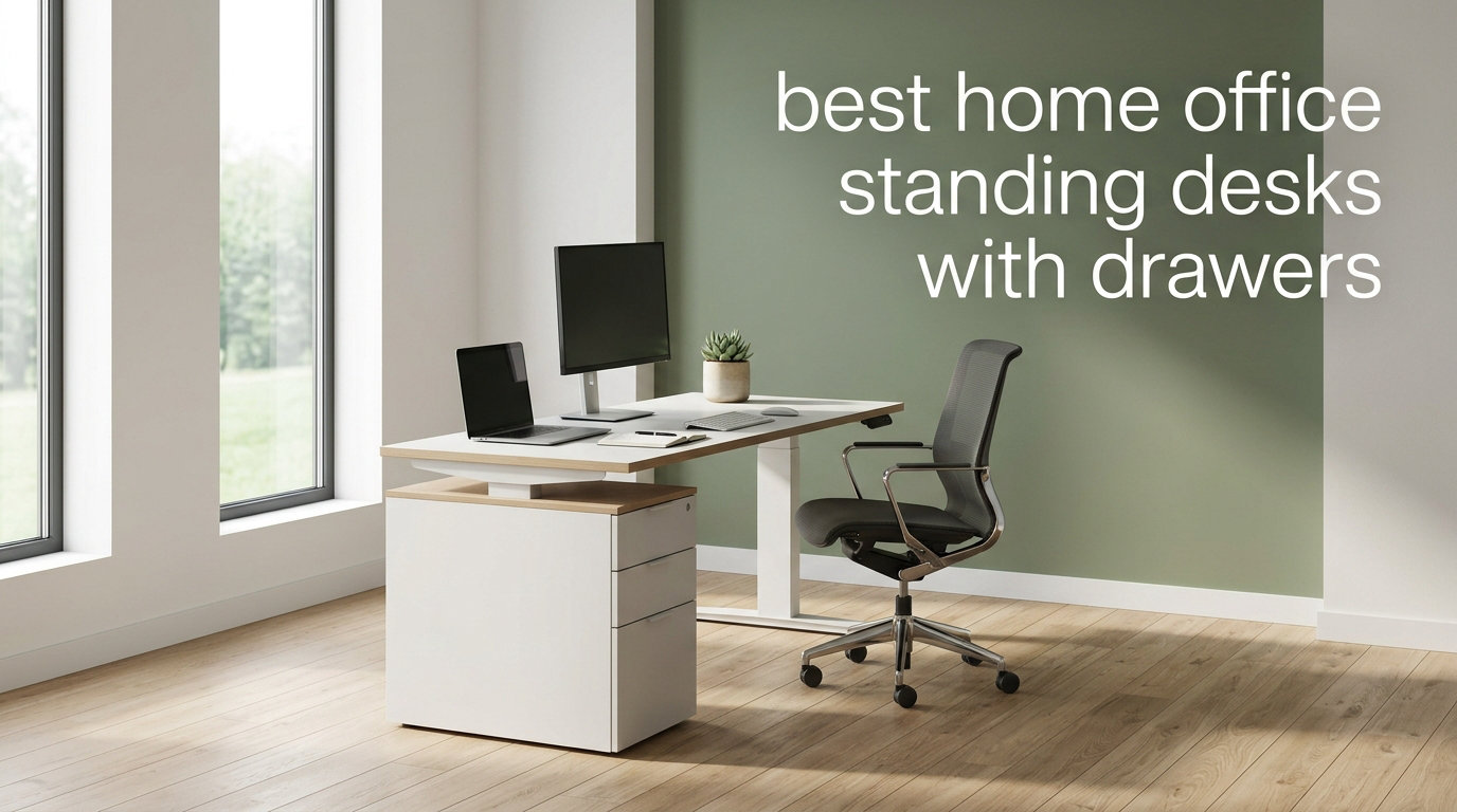 best home office standing desks with drawers