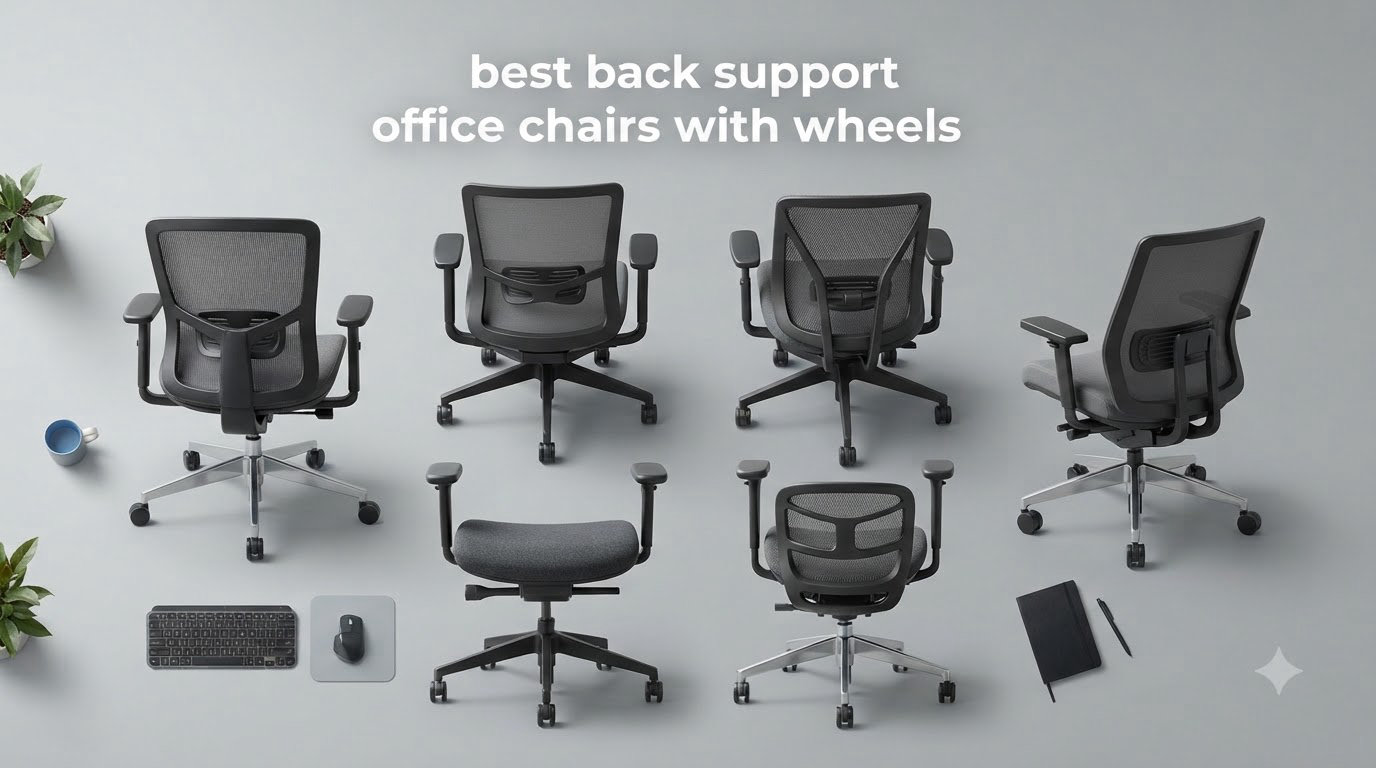 best back support office chairs with wheels