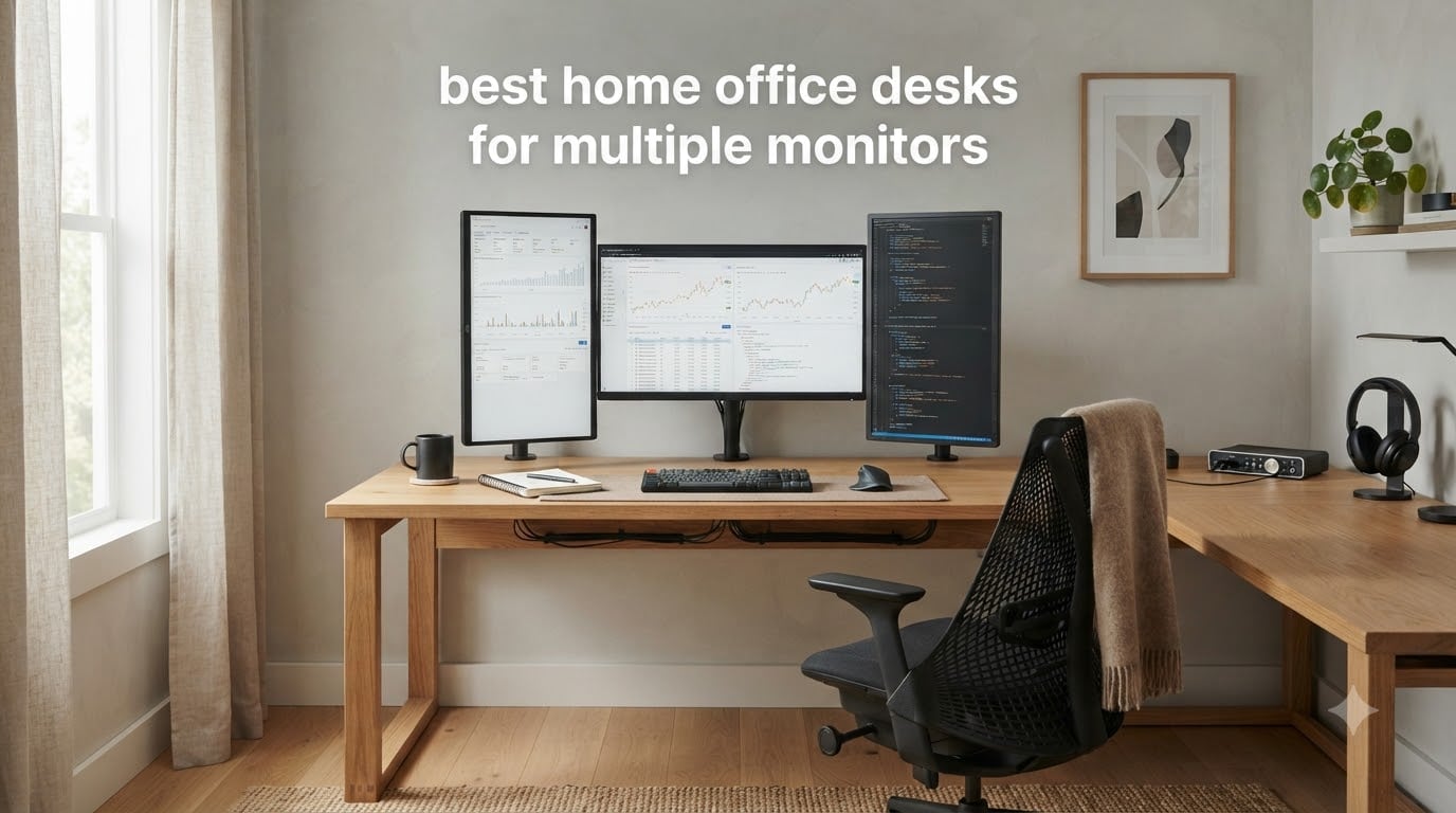 best home office desks for multiple monitors