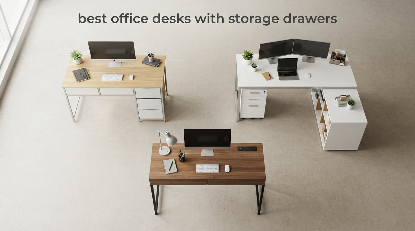 best office desks with storage drawers
