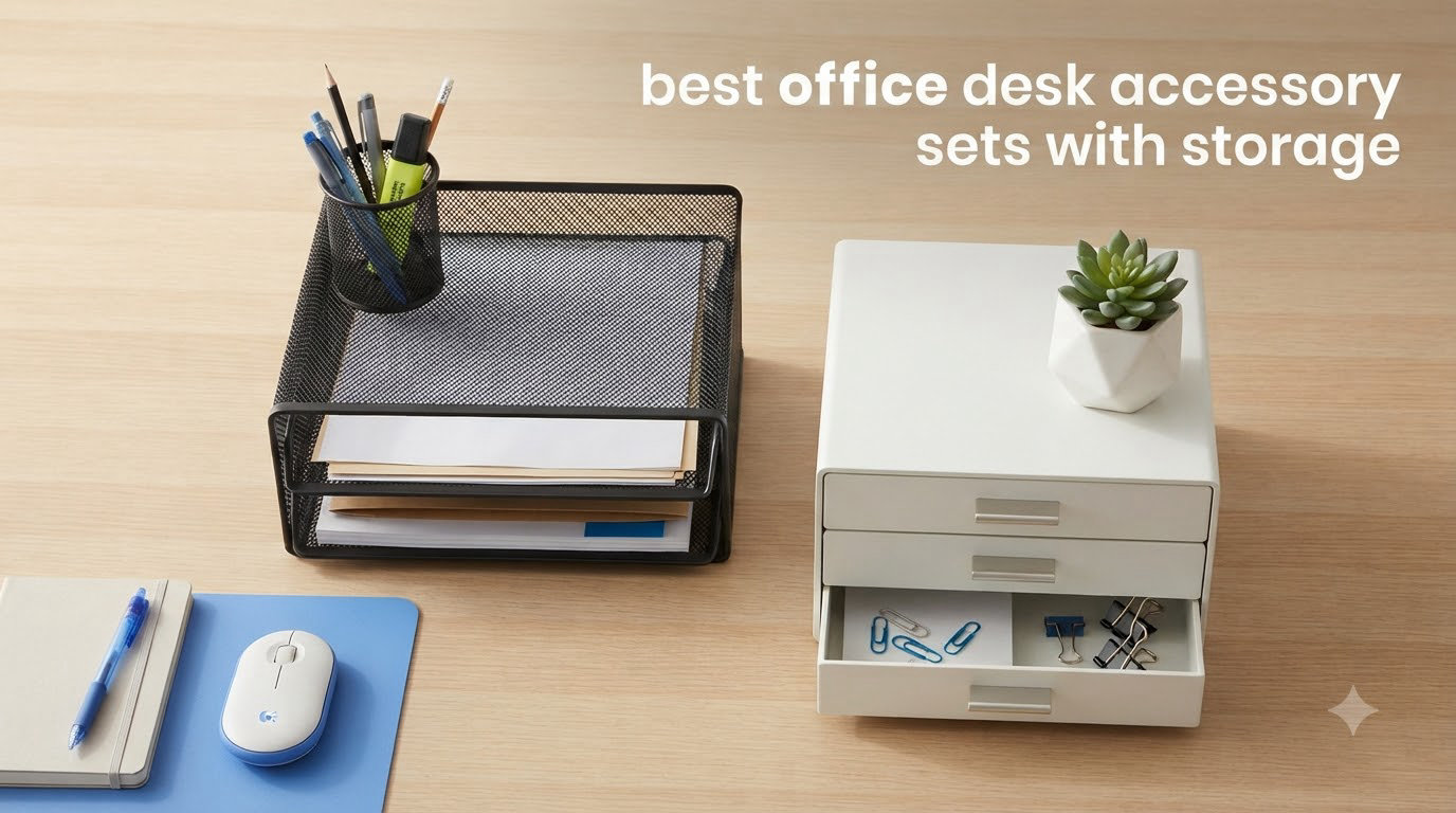 best office desk accessory sets with storage
