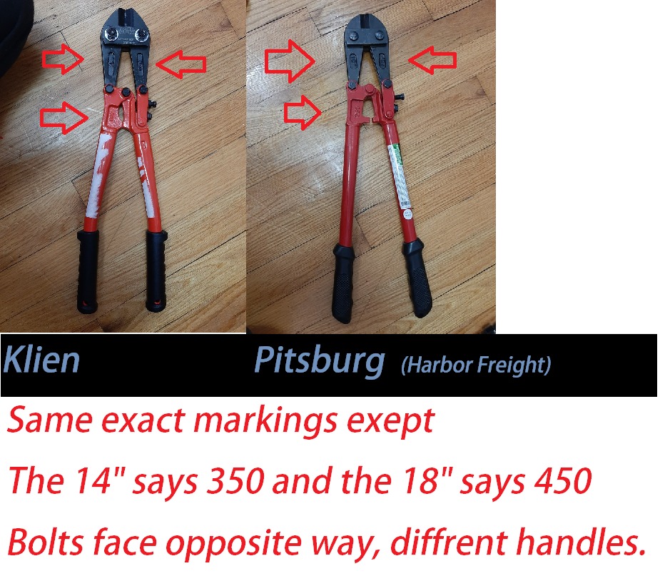 Klein Tools 63324 Bolt Cutter, Bolt Cutters Heavy Duty, 7/16-Inch Soft & Medium, and 5/16-Inch Hard Capacities, Steel Handle, 24-Inch customer photo 2