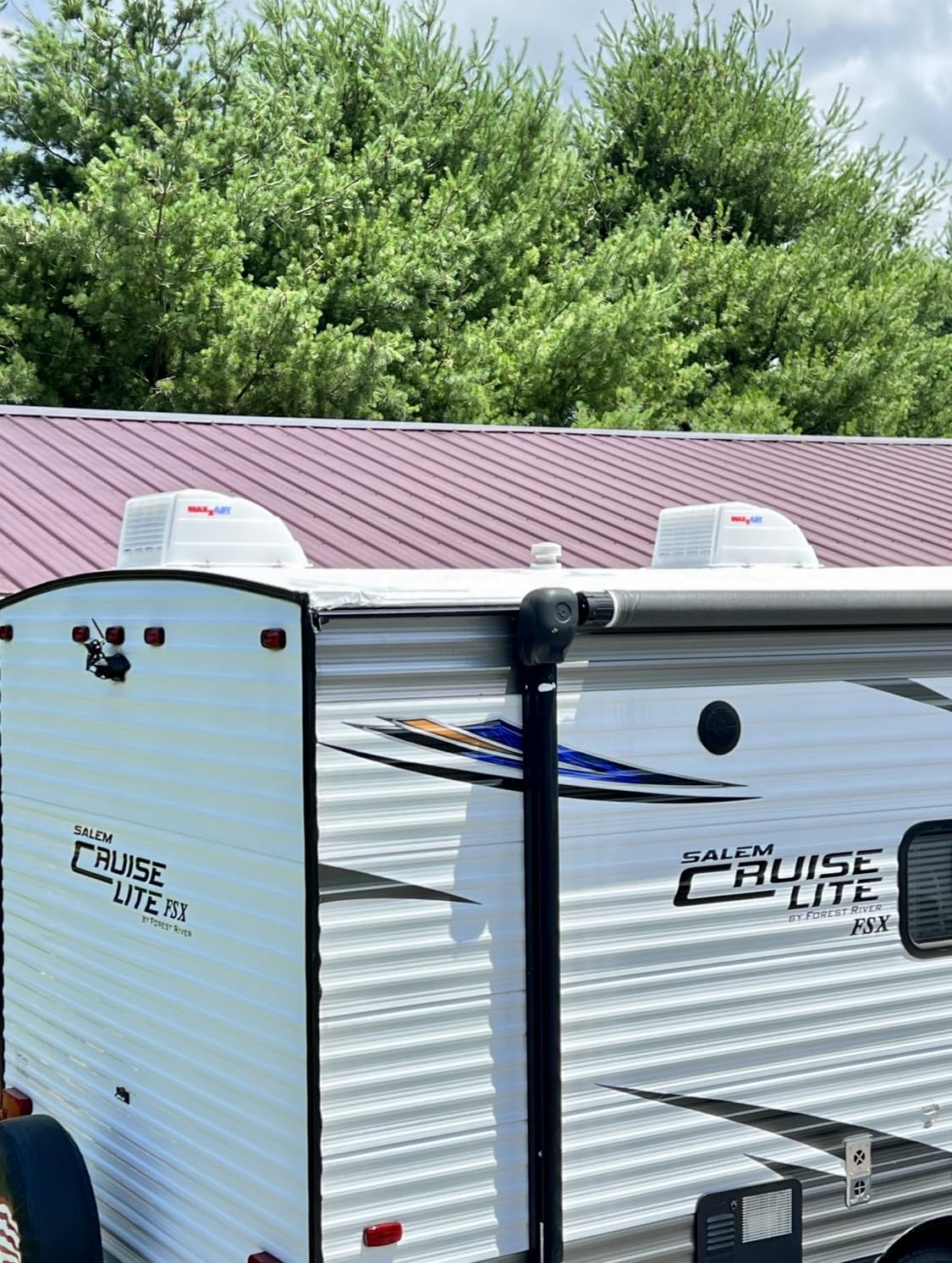 MAXXAIR Maxx I Original Vent Cover - Keep Rain Out & Let Fresh Air In; RV Roof Vent Cover, Zero-Leak Mounting System, Prevents Bugs & Leaves, Eliminates Stale Air, Smoke & Odors, White (00-933066) customer photo 1