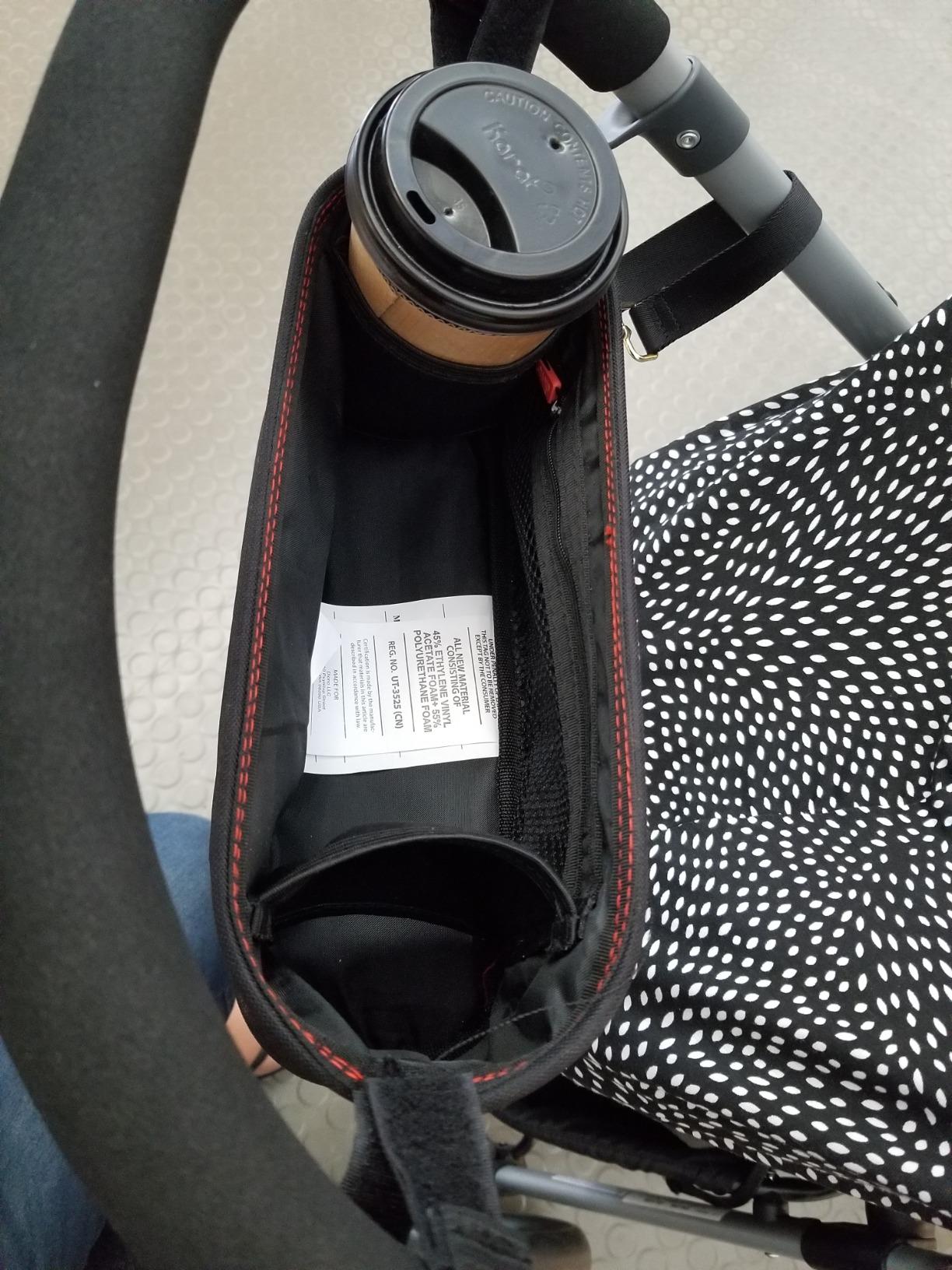 Diono Buggy Buddy Universal Stroller Organizer with Cup Holders, Secure Attachment, Zippered Pockets, Safe & Secure, Black customer photo 1