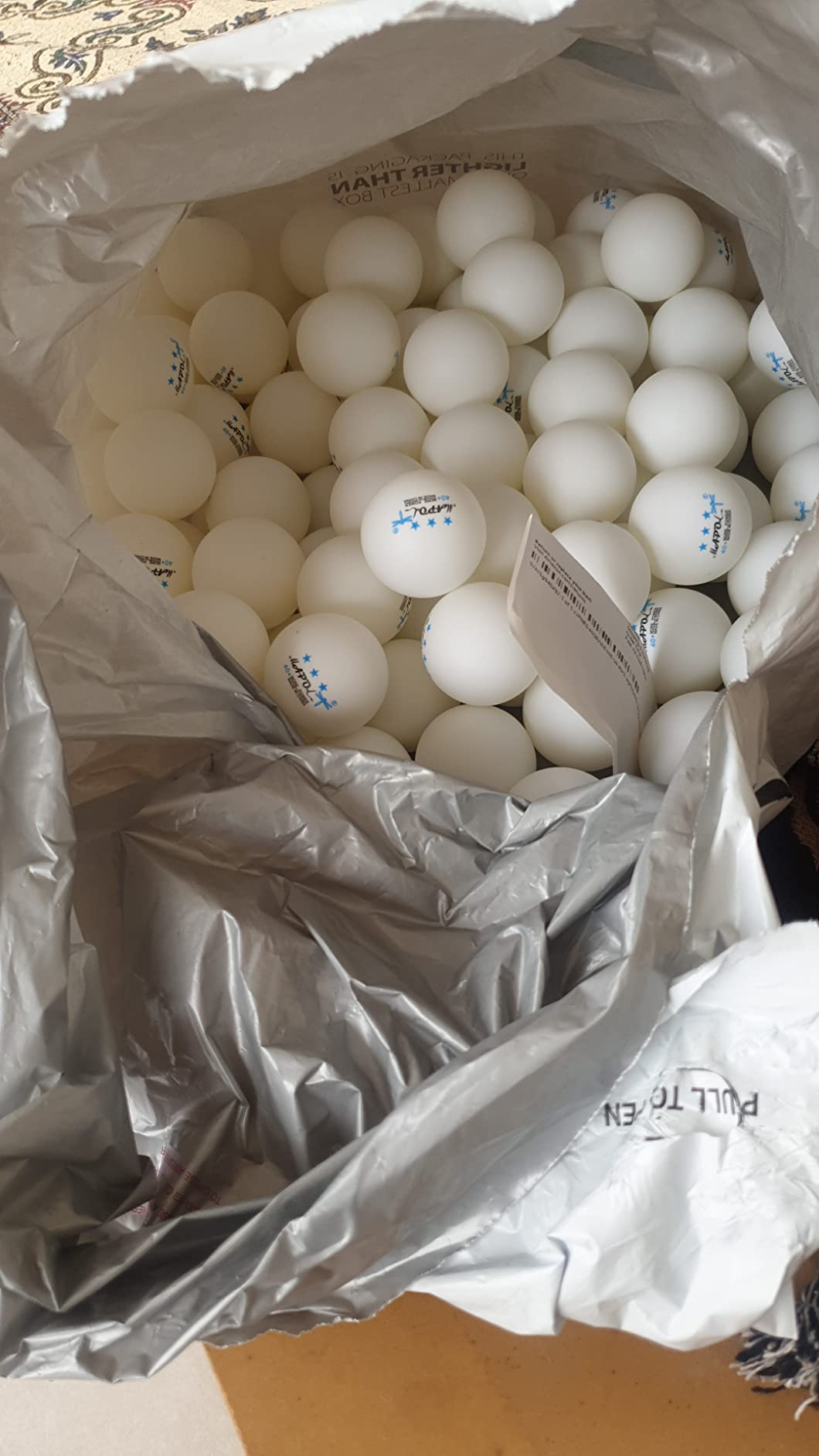 MAPOL 100ct White 3-Star Table Tennis Ball Advanced Training Ping Pong Ball customer photo 1