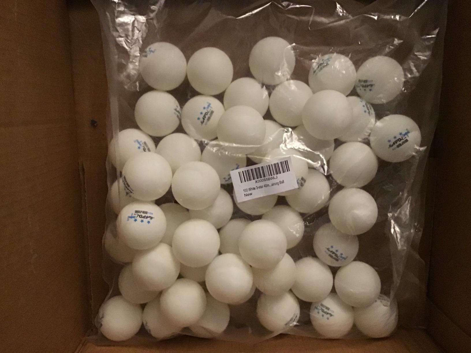 MAPOL 100ct White 3-Star Table Tennis Ball Advanced Training Ping Pong Ball customer photo 2