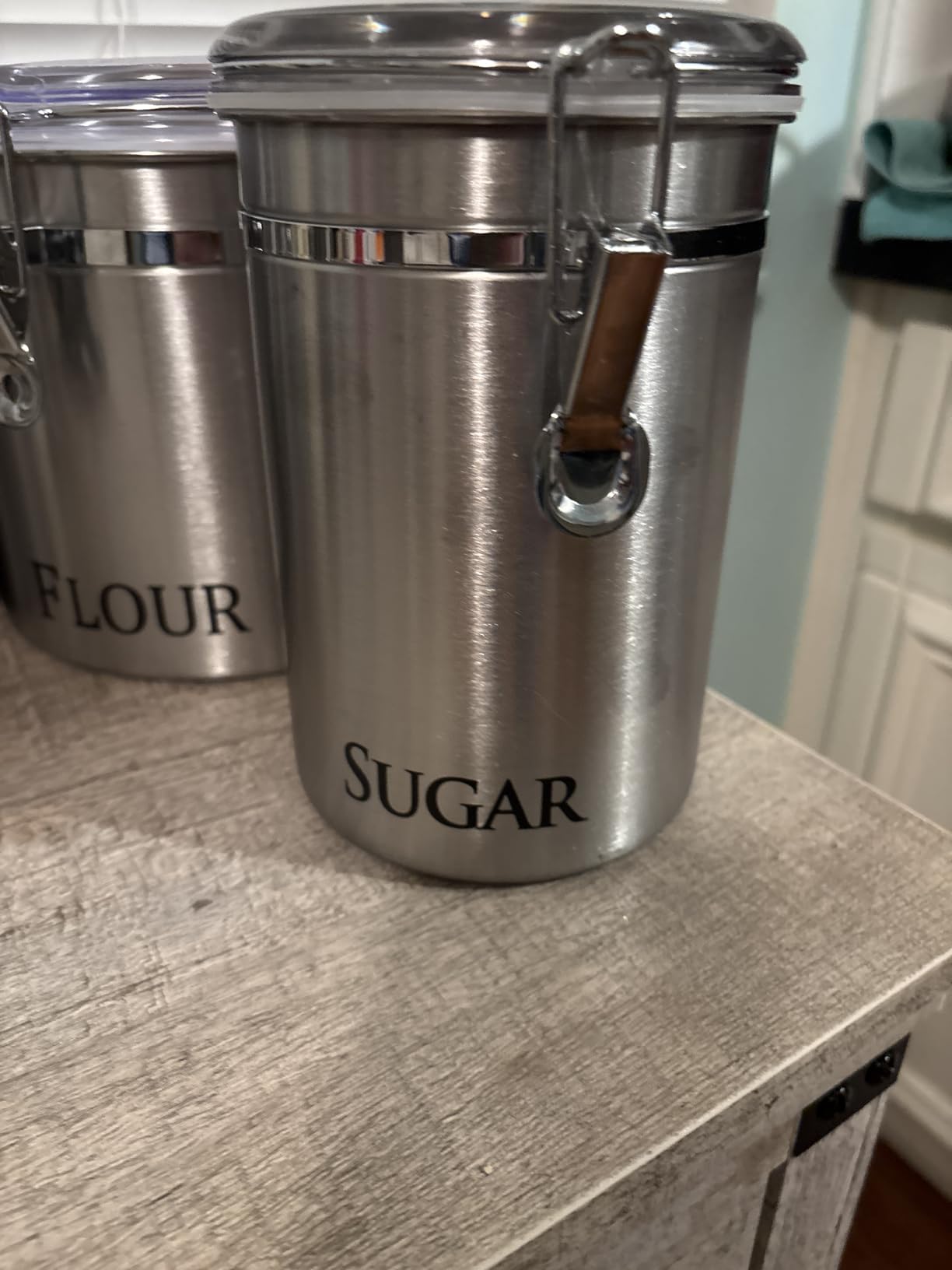 Oggi Stainless Steel Coffee Canister 62 fl oz - Airtight Clamp Lid, Clear See-Thru Top - Ideal for Coffee Bean Storage, Ground Coffee Storage, Kitchen Storage, Pantry Storage. Large Size 5