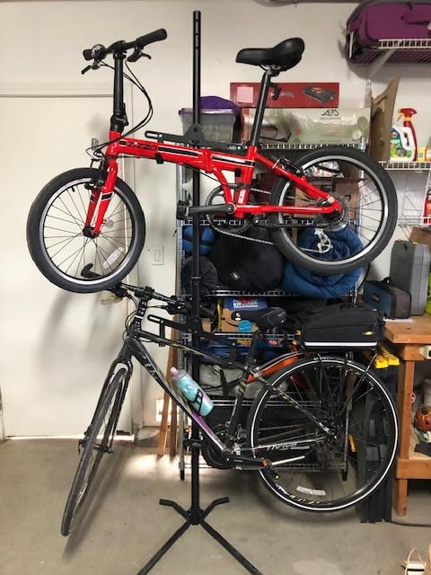 CyclingDeal 2 Bike Bicycle Vertical Hanger Parking Rack Gravity Floor Storage Stand for Garages or Apartments customer photo 1