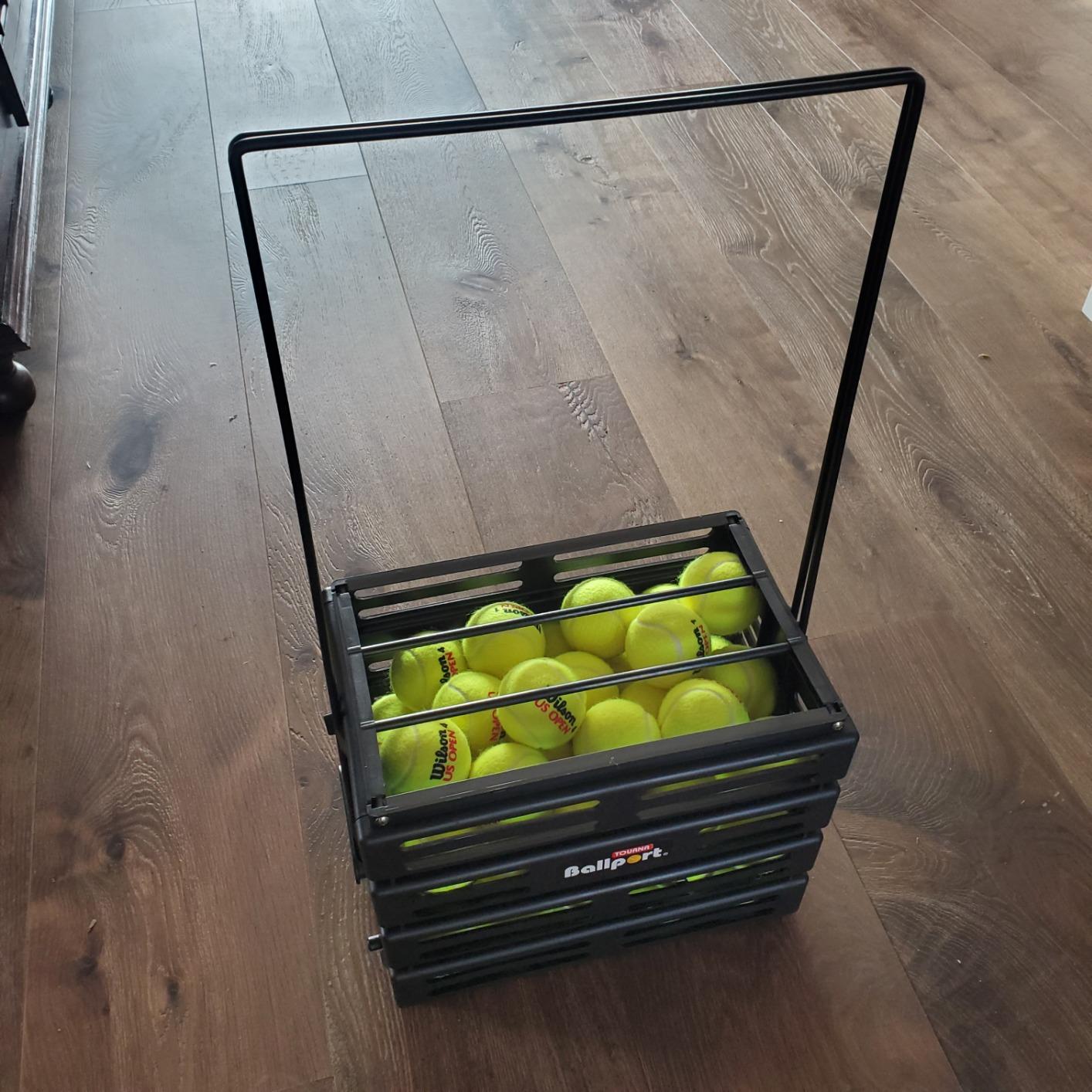 Tourna Ballport Tennis Ball Hopper Holds 80 Balls Durable and Lightweight – Red customer photo 2