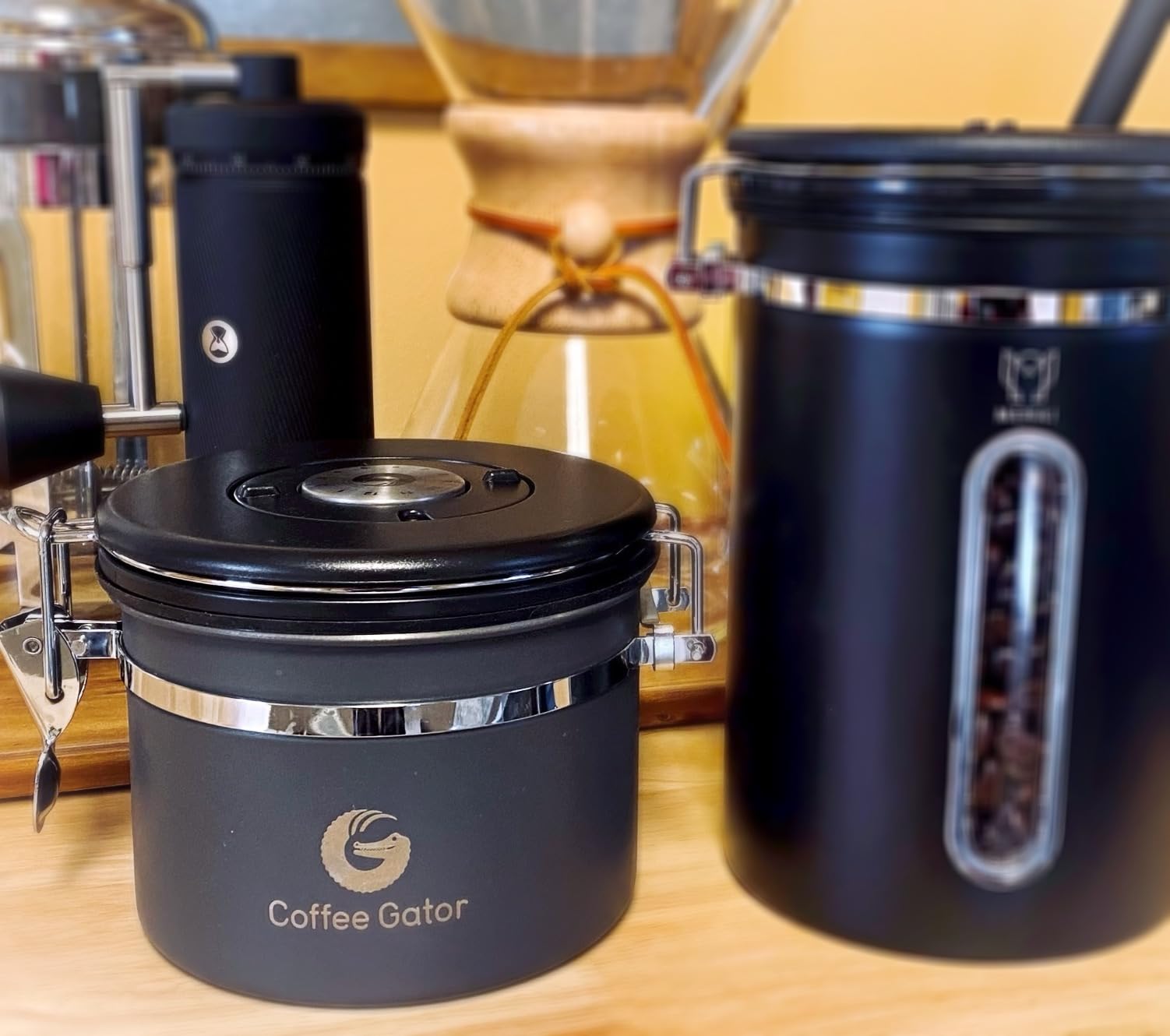 Coffee Gator Coffee Canister, 11oz Airtight Stainless Steel Container customer photo 2