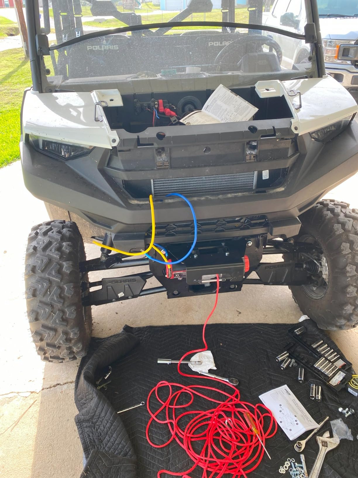 X-BULL 4500 lbs Winch 12V Electric Winch Kits with Fairlead, ATV/UTV Winch with Waterproof Synthetic Rope Winch with Wireless Remotes and Mounting Bracket customer photo 2