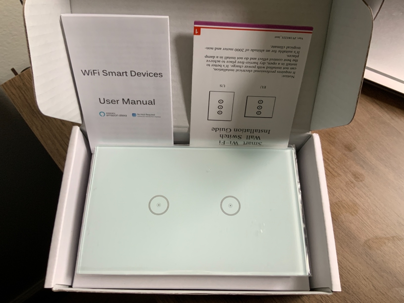 Jinvoo 2gang Smart Touch Light Switch No Neutral Wire Required (White 1pc) customer photo 1