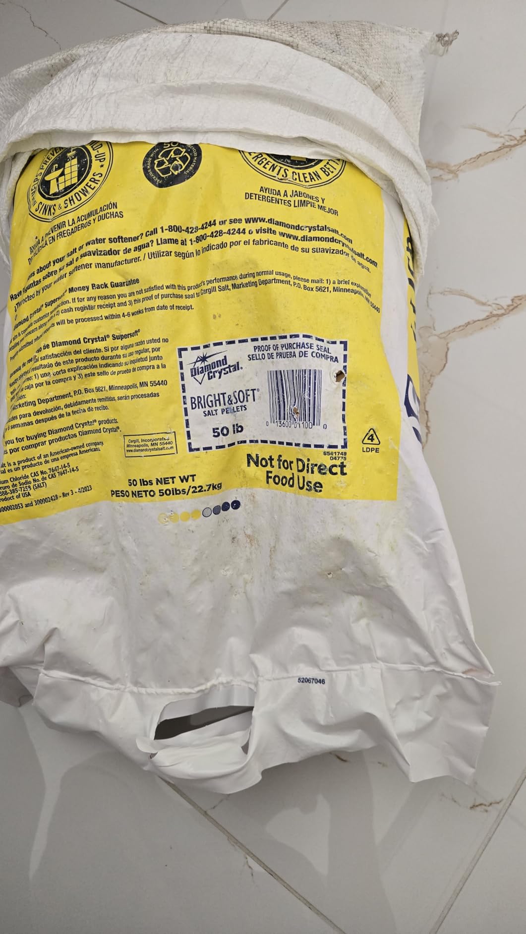 Diamond Crystal Bright & Soft Water Softener Salt Pellets, 50 Pounds customer photo 2