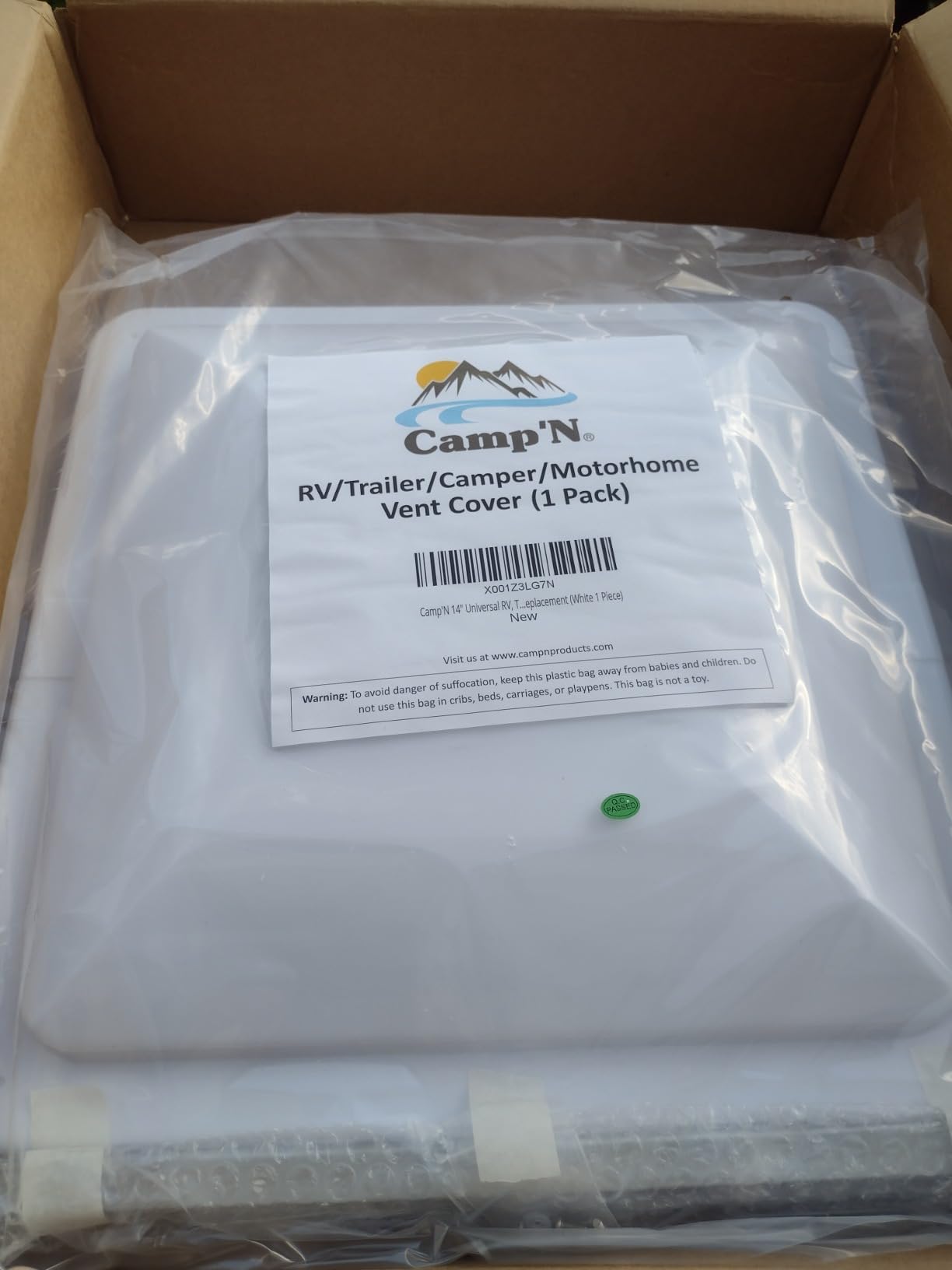 Camp'N 14.5 Inch Universal RV Roof Vent for Trailer, Camper, Motorhome - RV Vent Covers for Roof - OEM Lid Replacement (14.5 x 14.5 White 1-Pack) customer photo 2