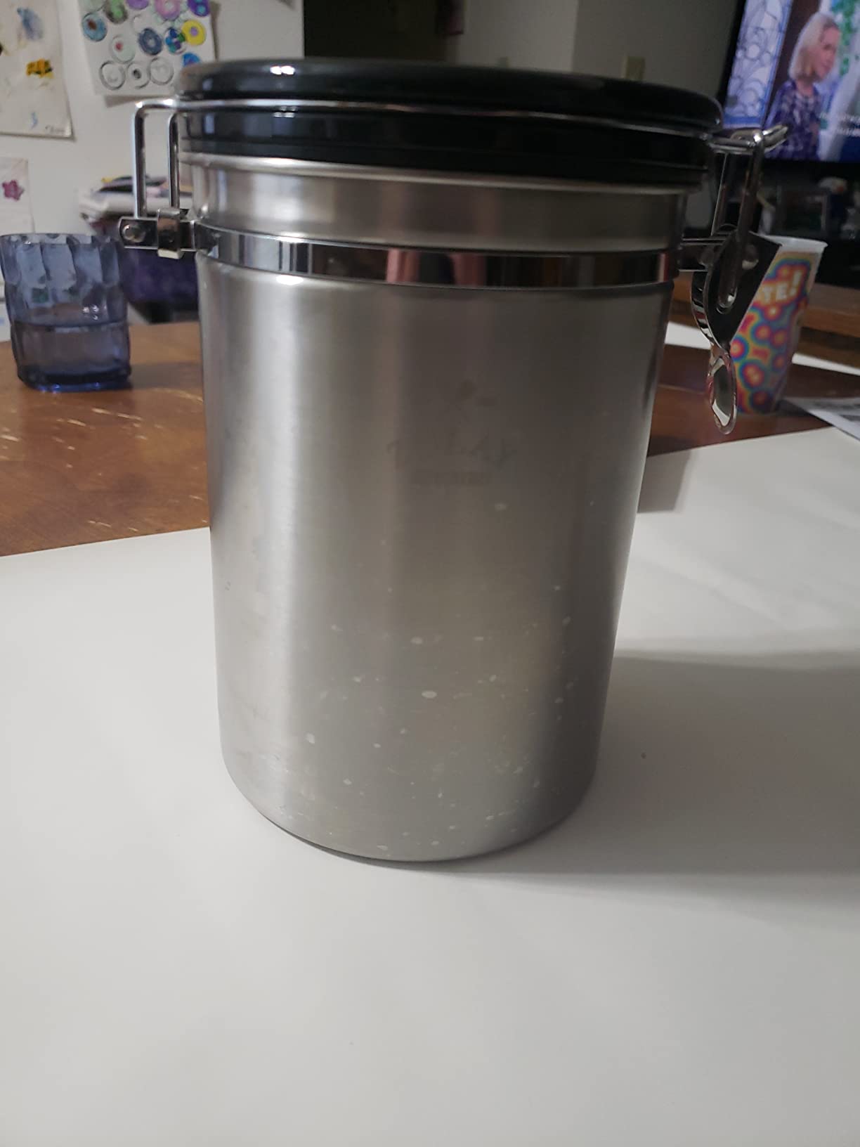 Zulay (Large) Airtight Coffee Canister - Stainless Steel Coffee Storage Canister with Scoop - Features Include a Date Tracker, Built-In One-Way CO2 Valve & 2 Spare Filter Replacements customer photo 2