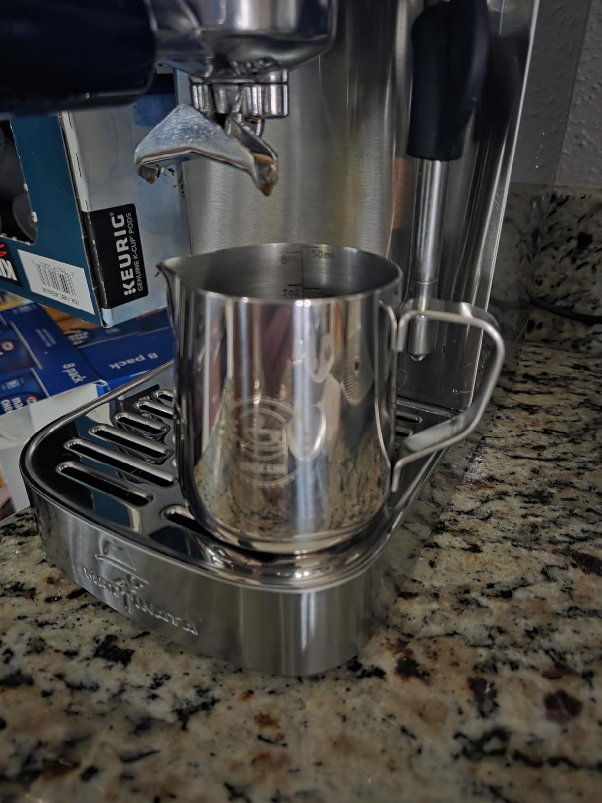 20oz Milk Frothing Pitcher, Stainless Steel Espresso Steamer Frother Cup customer photo 2
