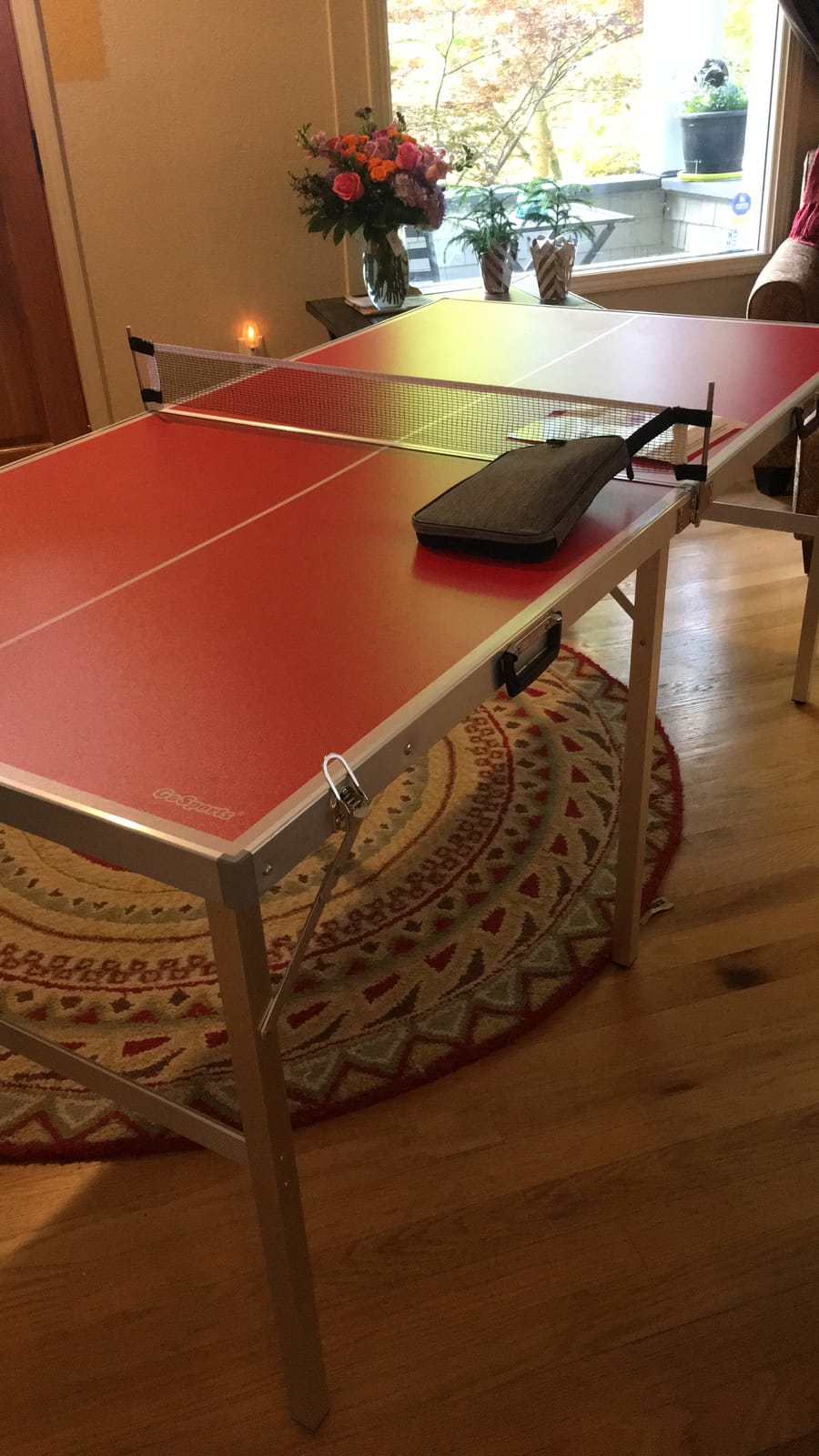 GoSports Mid-Size Table Tennis Game Set - Red or Blue - Indoor/Outdoor Portable Table Tennis Game with Net, 2 Table Tennis Paddles and 4 Balls customer photo 1