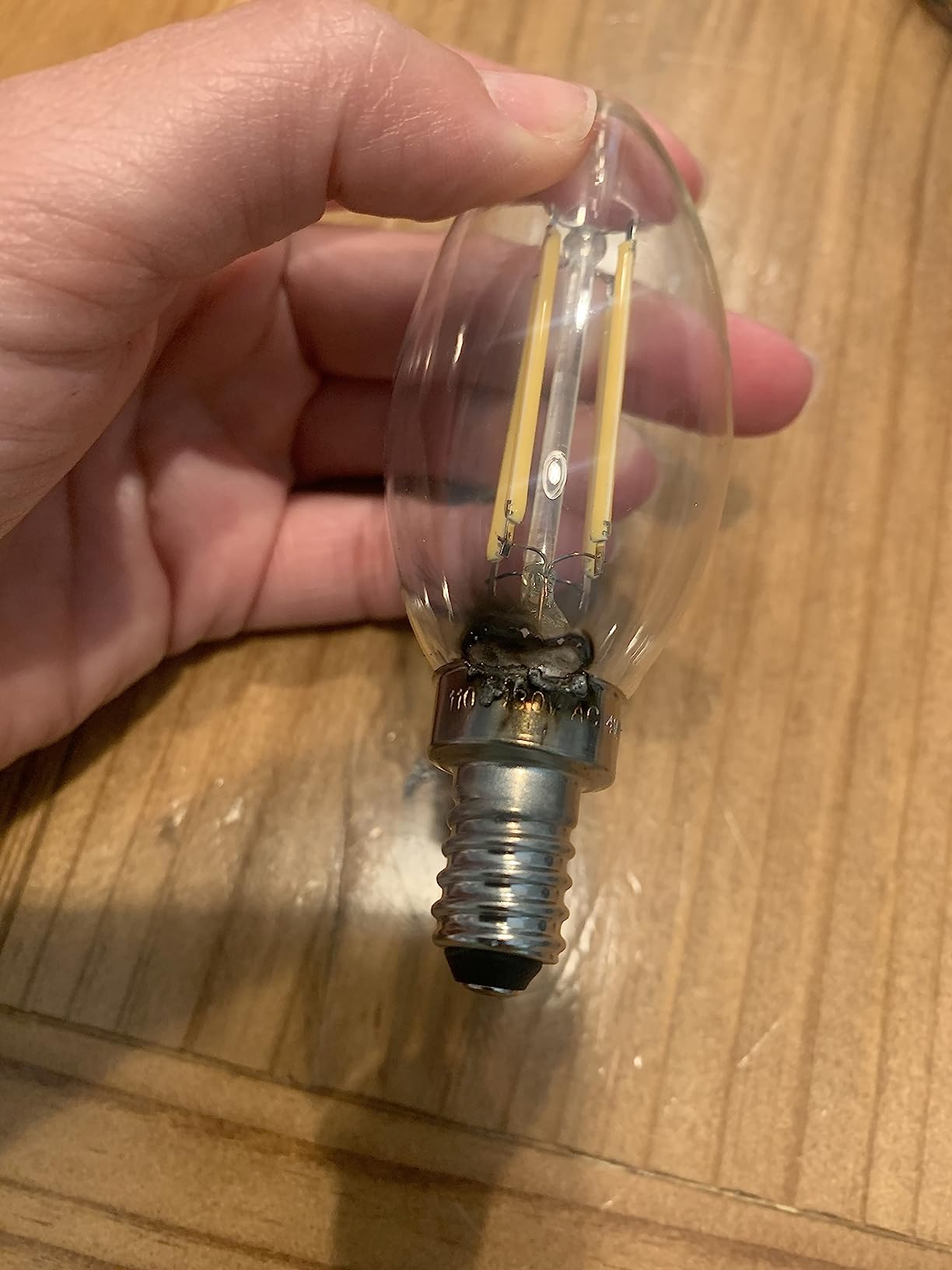 12-Pack Dimmable E12 LED Candelabra Bulbs 40Watt Equivalent, 2700K Warm White, 450Lumens, 4W B11 Vintage Chandelier Light Bulbs, LED Filament Clear Glass Candle Lamp for Ceiling Fan Home Decor1 customer photo 2