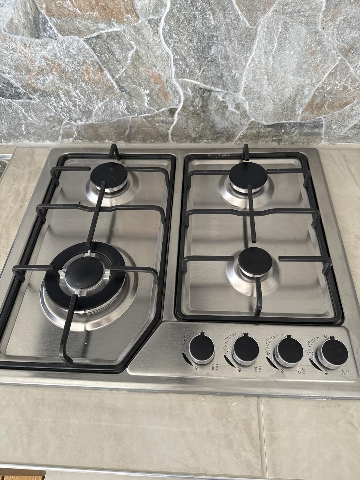 22″x20″ Built in Gas Cooktop 4 Burners Stainless Steel Stove with NG/LPG Conversion Kit Thermocouple Protection and Easy to Clean (20Wx22L) customer photo 2