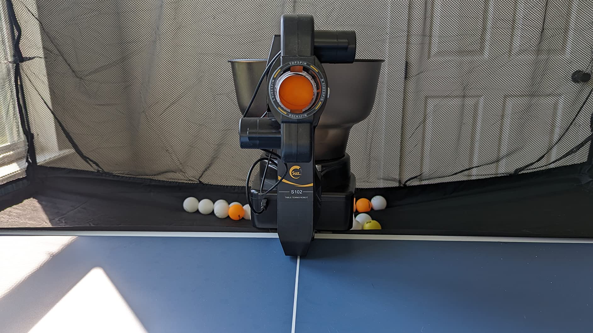 Suz S102 Table Tennis Robot Wireless Remote Trainer customer photo 1